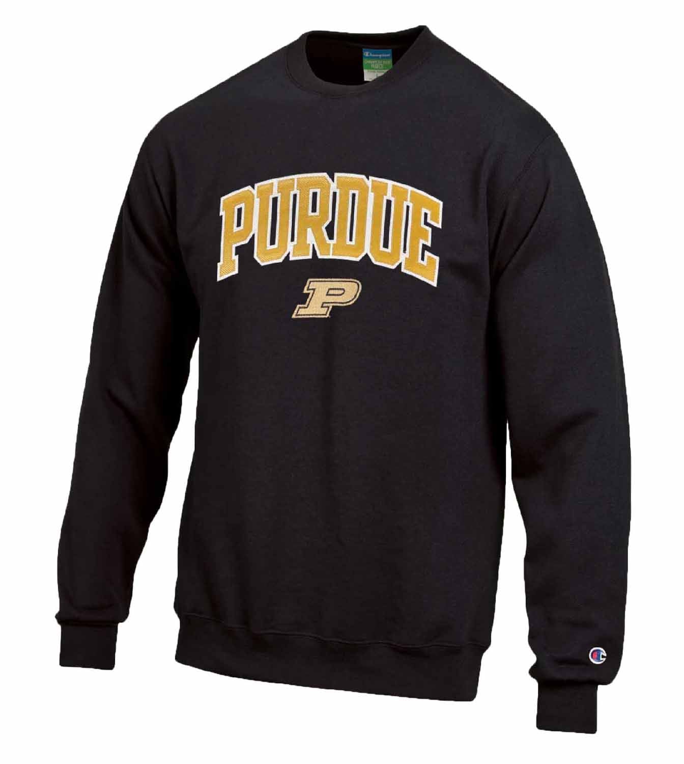 Purdue Boilermakers Adult Tackle Twill Crewneck - Black