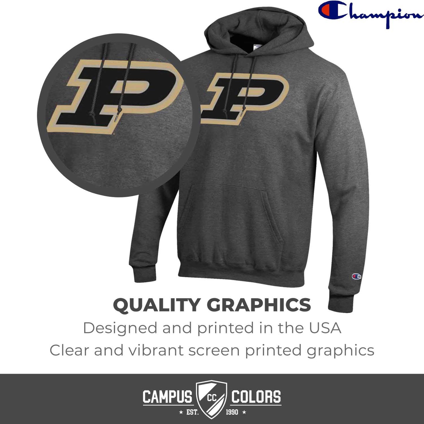 Purdue Boilermakers Adult Mascot Fleece Hooded Sweatshirt - Charcoal