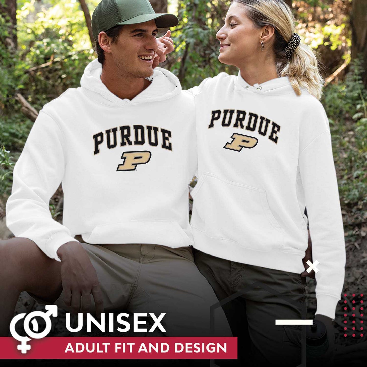 Purdue Boilermakers Adult Arch & Logo Soft Style Gameday Hooded Sweatshirt - White
