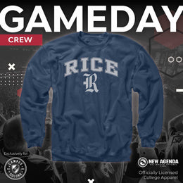Rice Owls Adult Arch & Logo Soft Style Gameday Crewneck Sweatshirt - Navy
