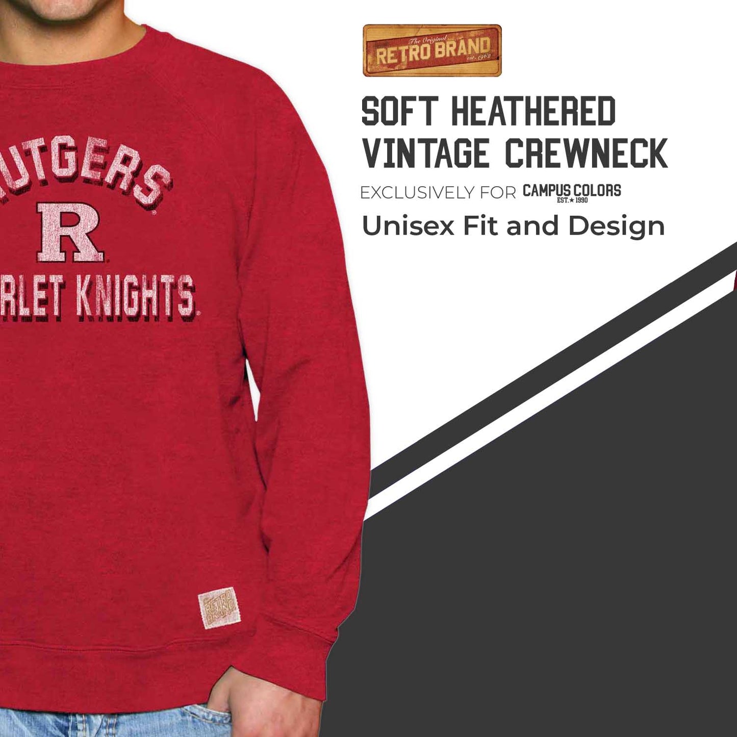 Rutgers Scarlet Knights Adult University Crewneck - Red