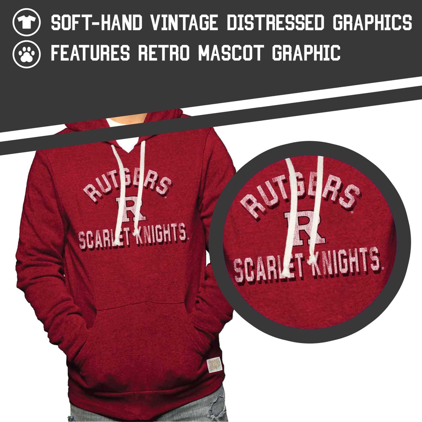 Rutgers Scarlet Knights Adult University Hoodie - Red