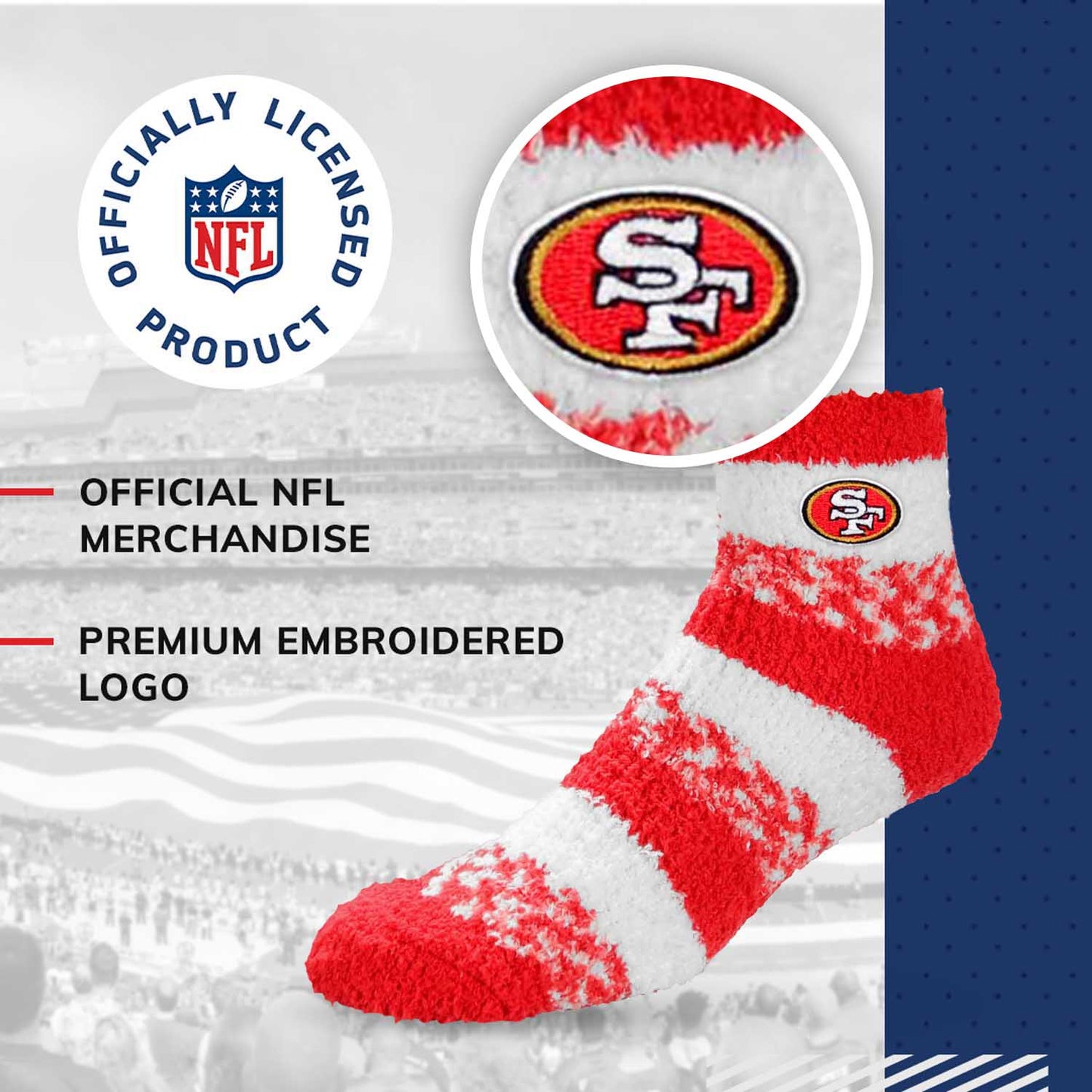 San Francisco 49ers NFL Cozy Soft Slipper Socks - Red