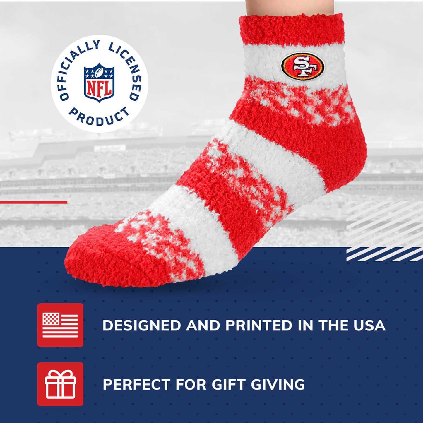 San Francisco 49ers NFL Cozy Soft Slipper Socks - Red