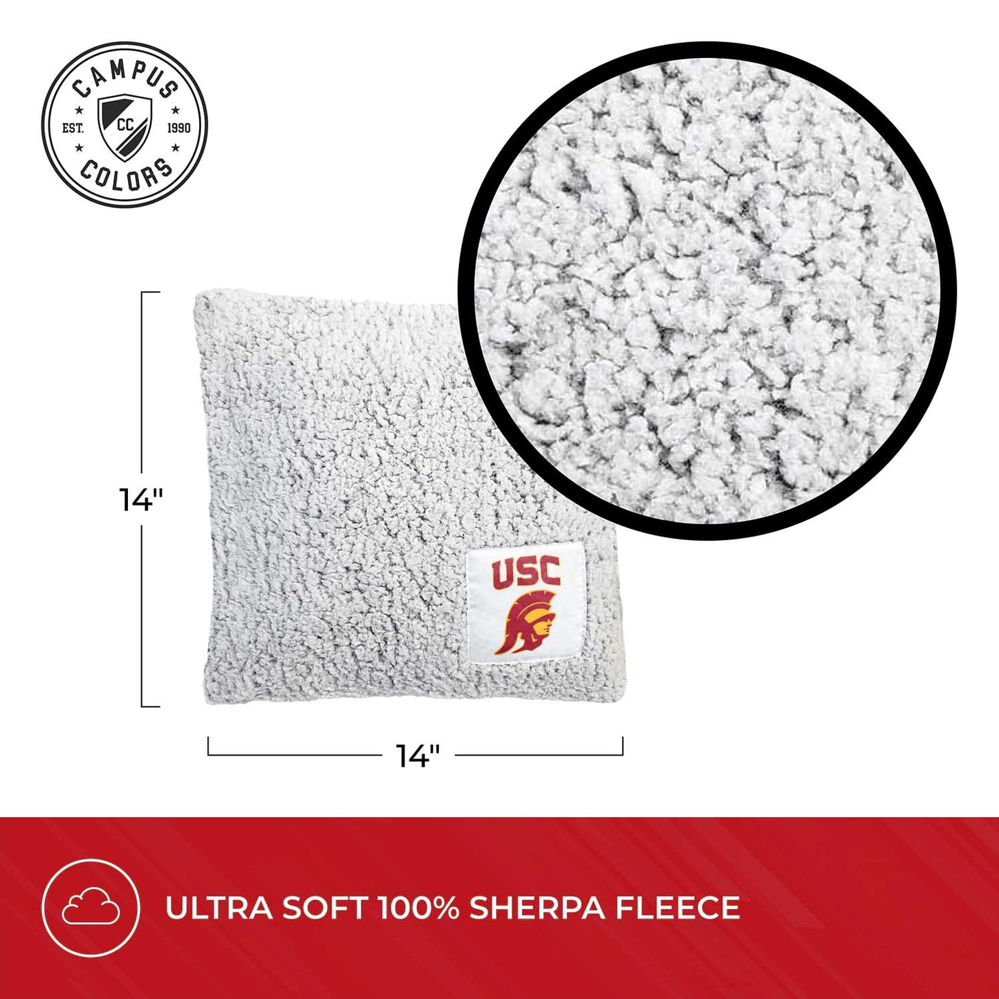 USC Trojans Two Tone Sherpa Throw Pillow - Team Color