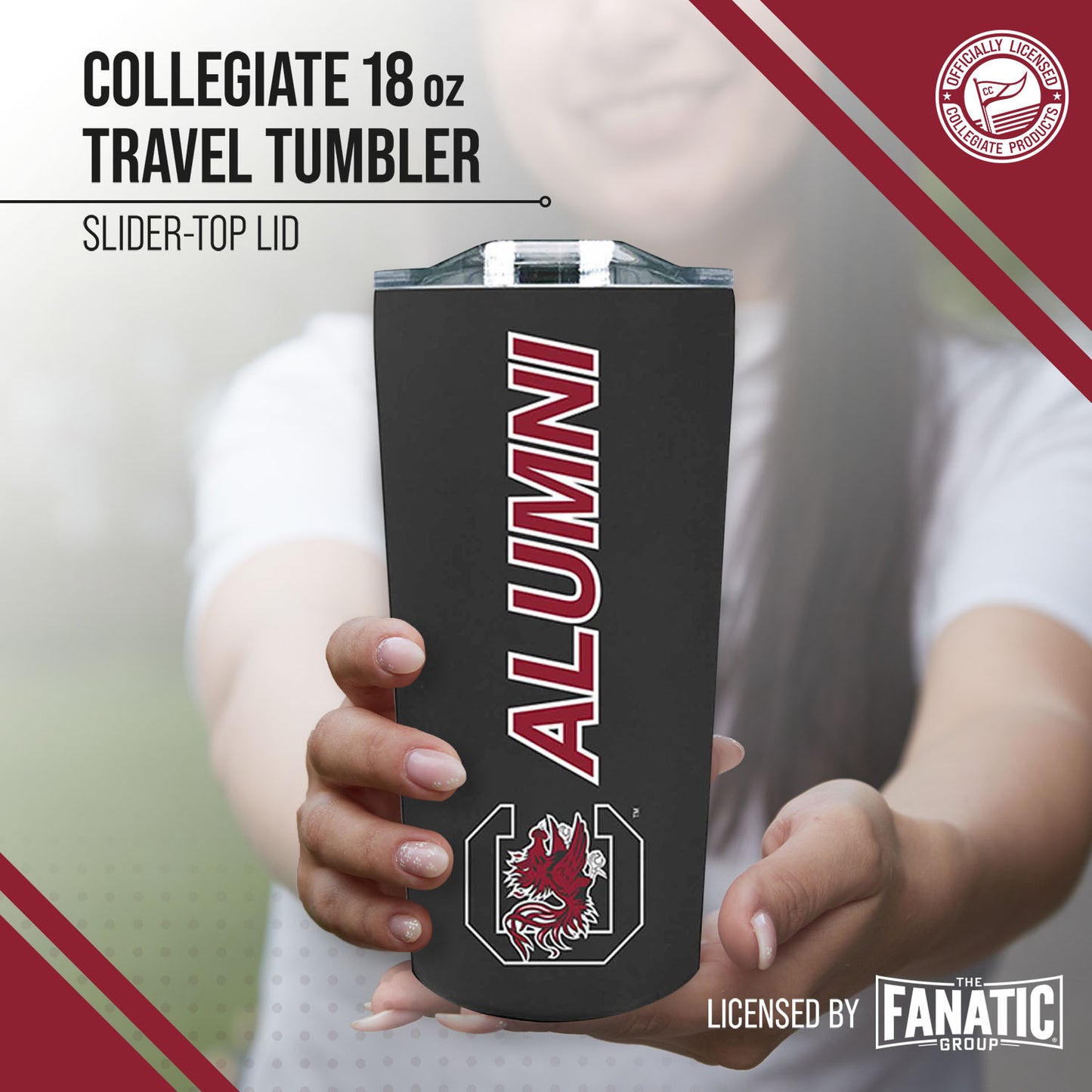 South Carolina Gamecocks Collegiate Stainless Steel Travel Tumbler for Alumni - Black