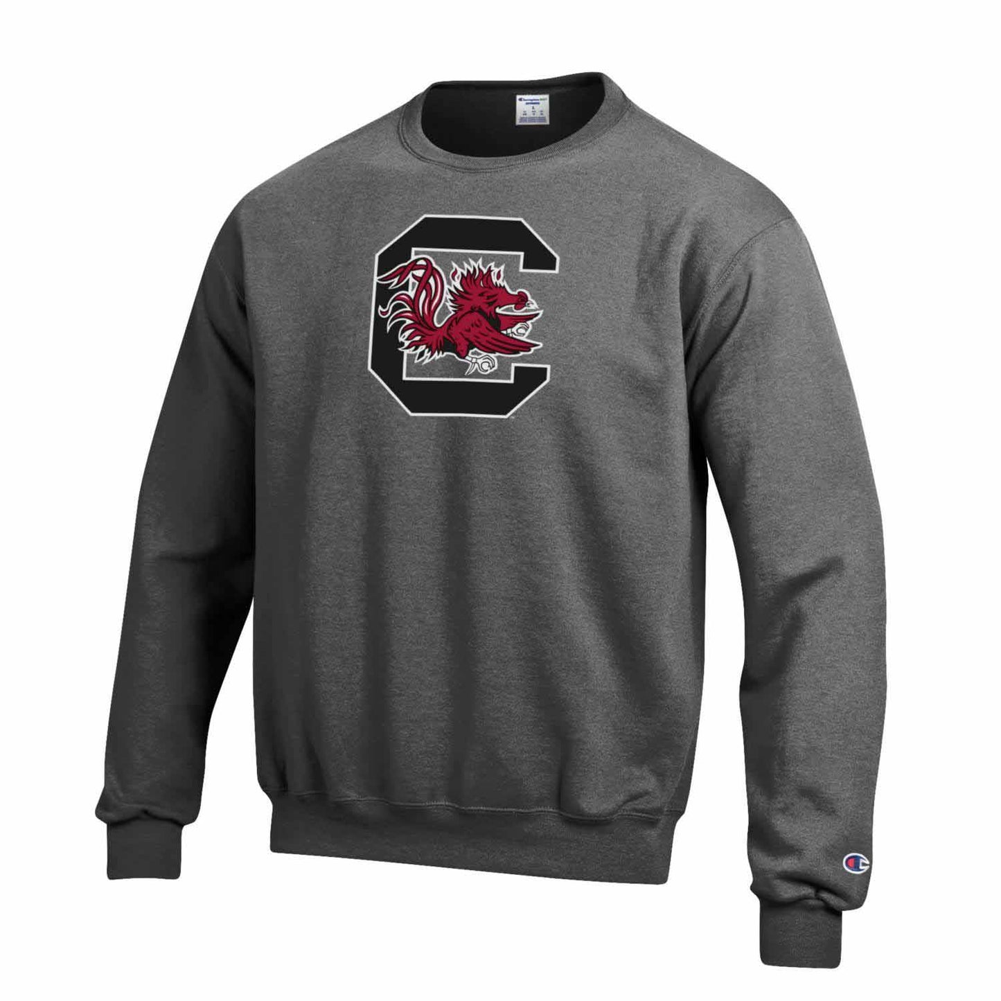 South Carolina Gamecocks Adult Mascot Fleece Crewneck - Charcoal