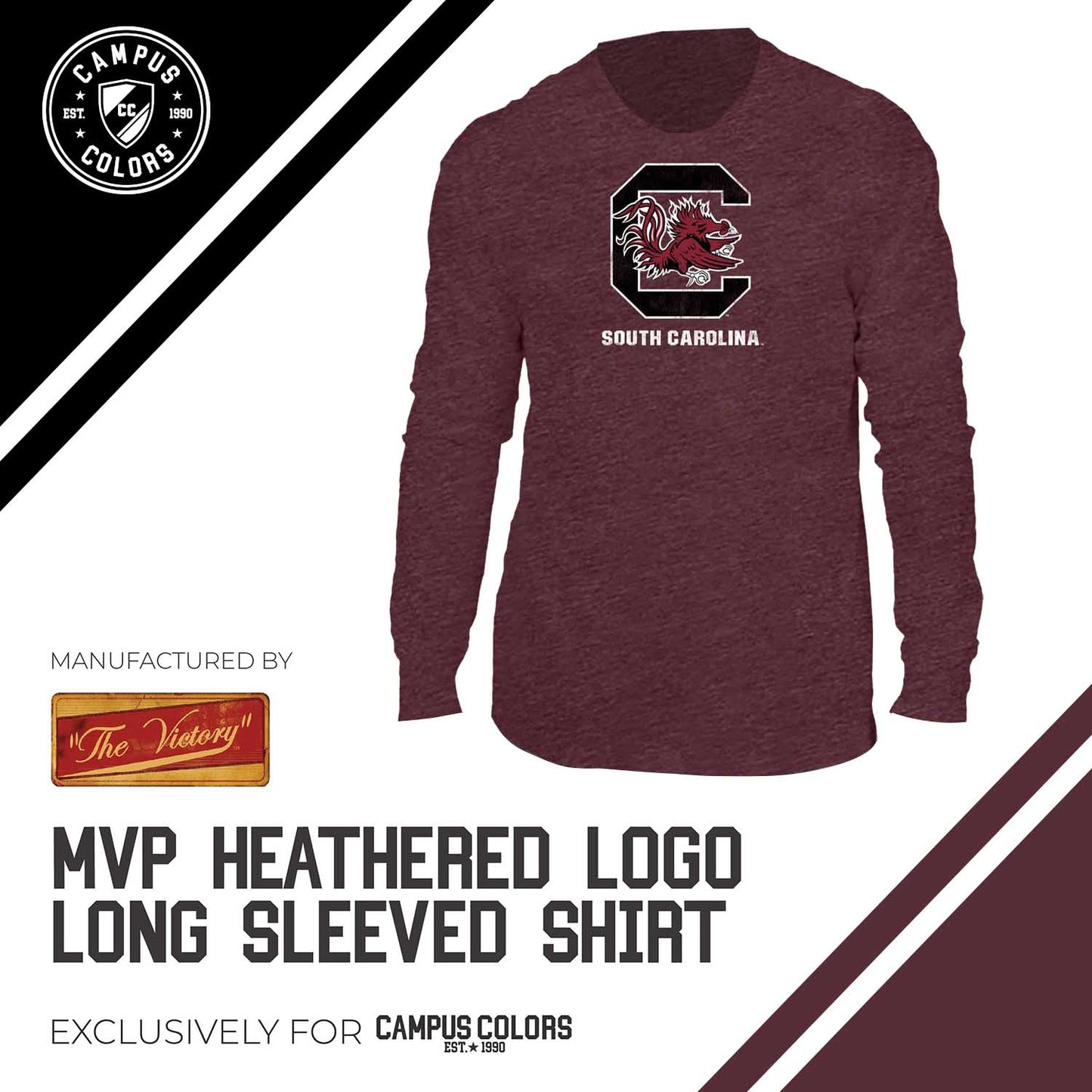 South Carolina Gamecocks NCAA MVP Adult Long-Sleeve Shirt - Maroon