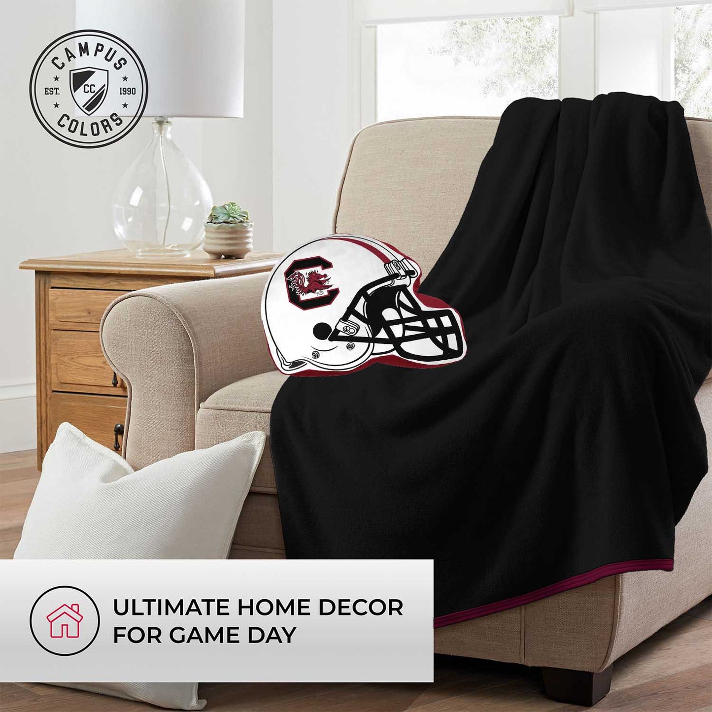 South Carolina Gamecocks NCAA Helmet Super Soft Football Pillow - White