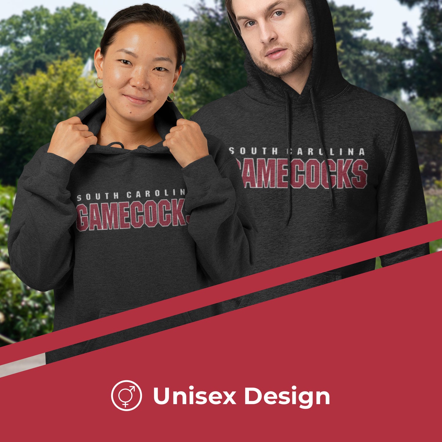 South Carolina Gamecocks Colligate Adult Cotton Blend Charcoal Hooded Sweatshirt - Charcoal