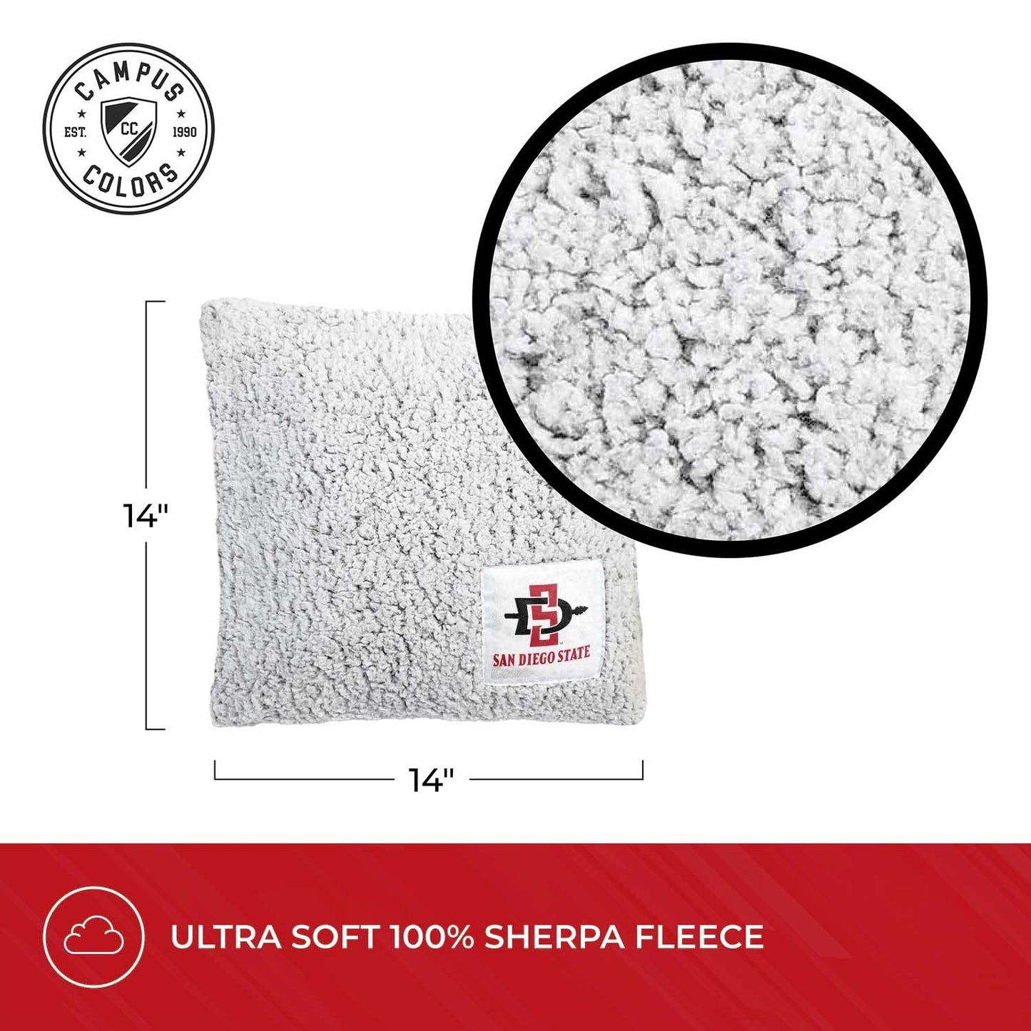 San Diego State Aztecs Two Tone Sherpa Throw Pillow - Team Color