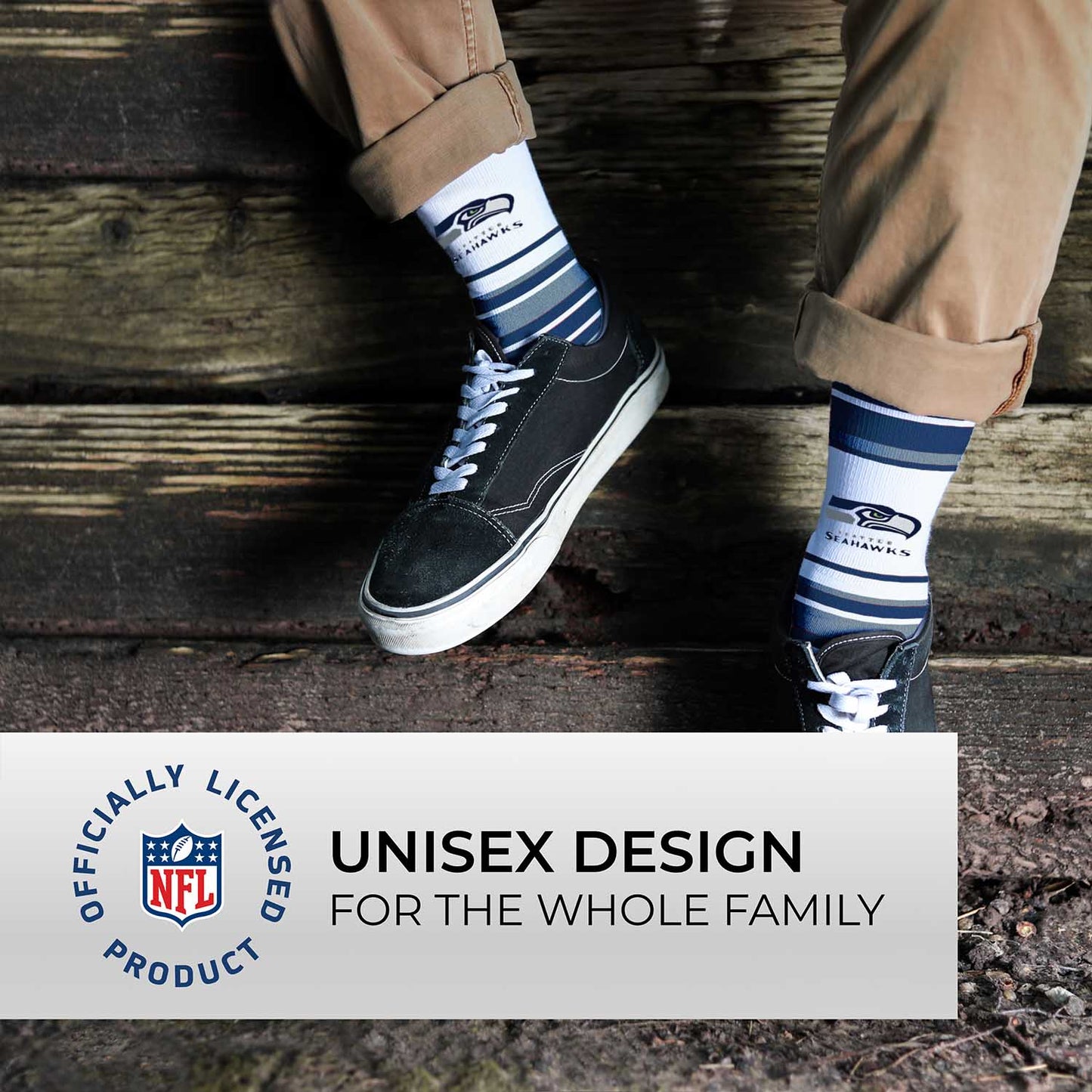 Seattle Seahawks NFL Adult Striped Dress Socks - Navy