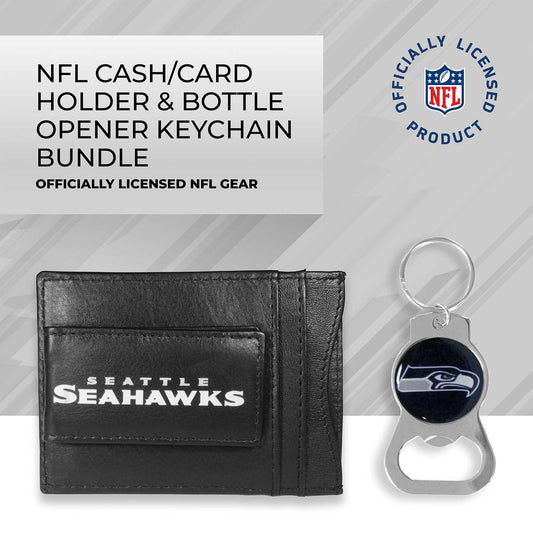Seattle Seahawks NFL Bottle Opener Keychain Bundle - Black