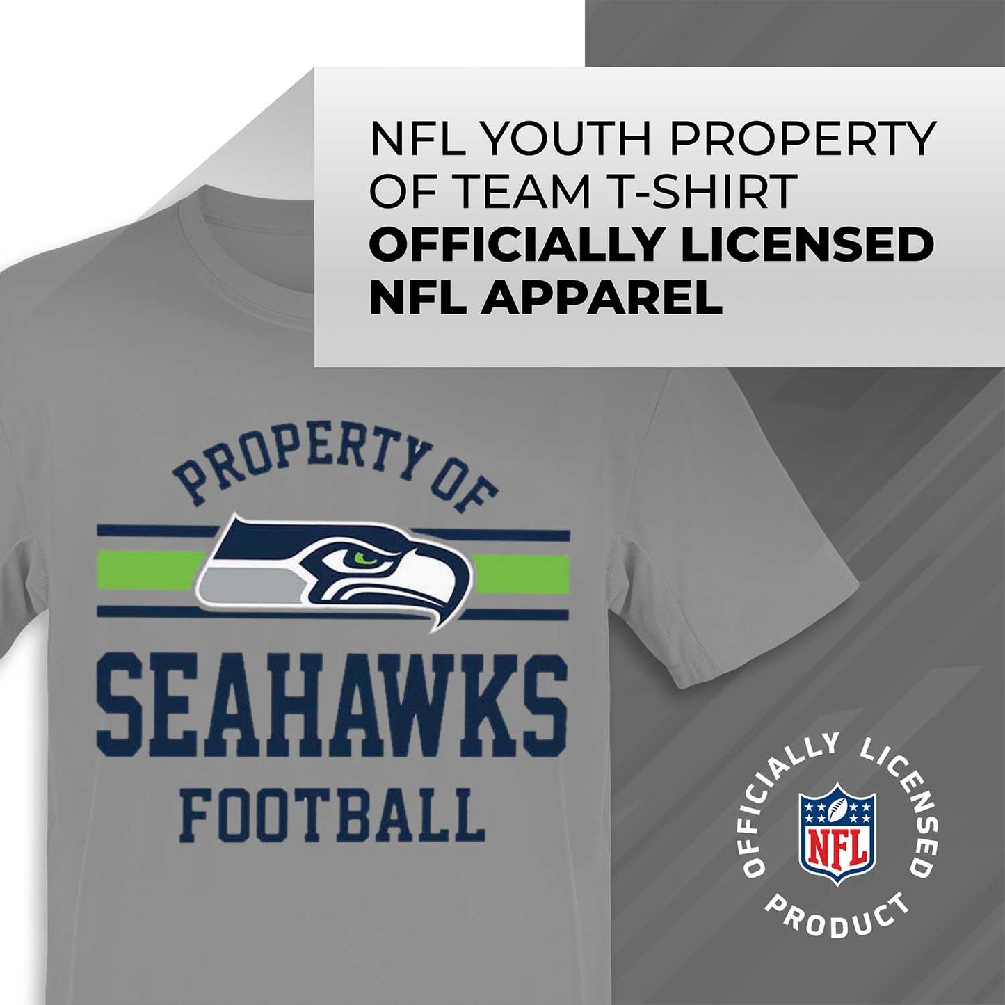 Seattle Seahawks NFL Youth Property Of Short Sleeve Lightweight T Shirt - Sport Gray