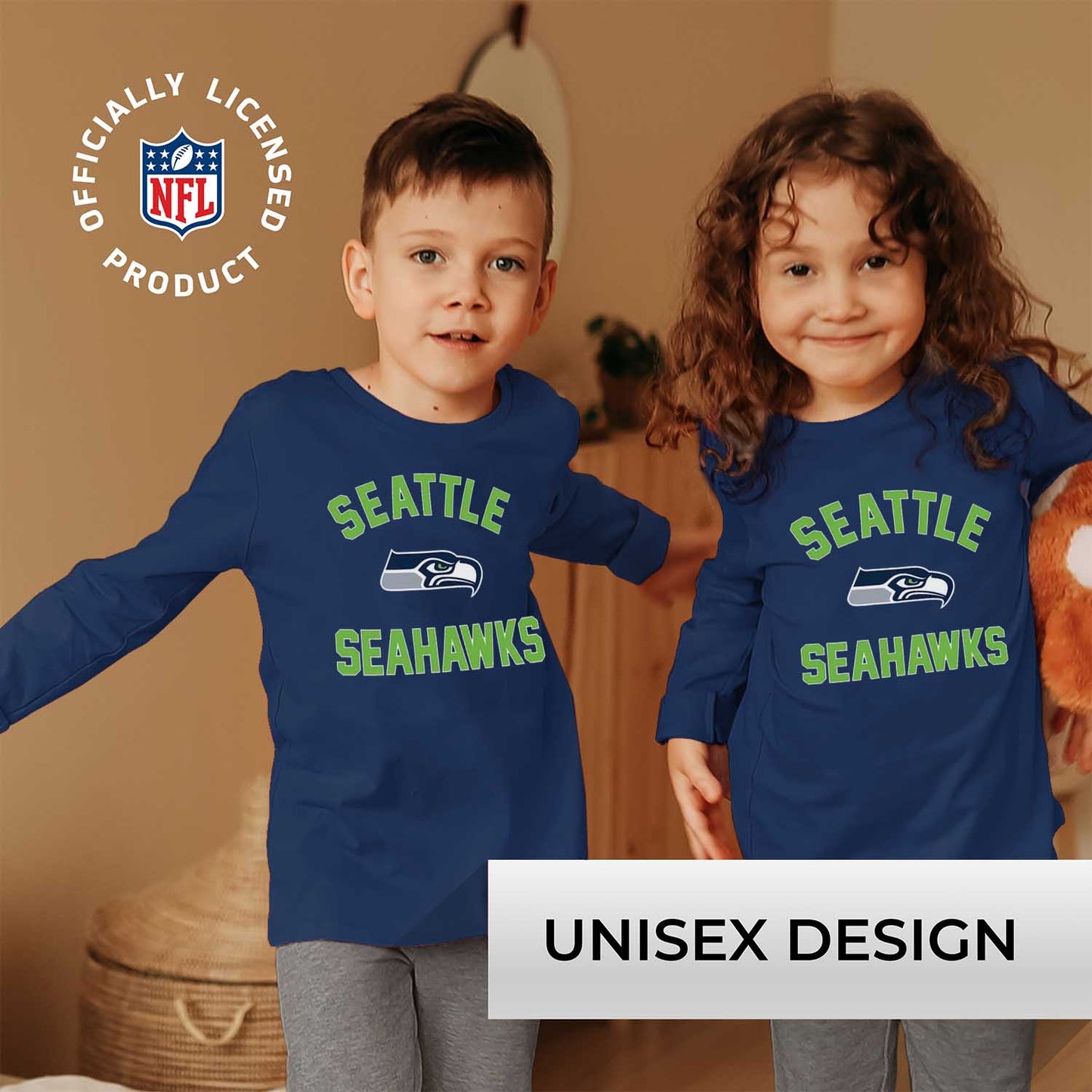 Seattle Seahawks NFL Gameday Youth Football Long Sleeve Shirt - Navy
