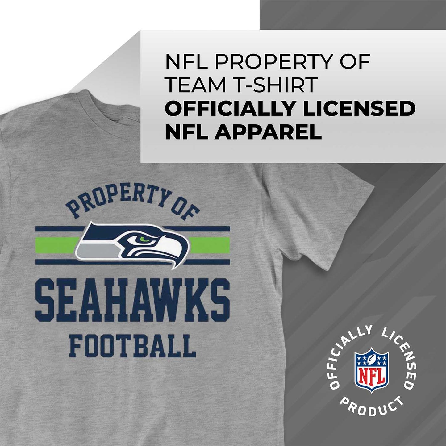 Seattle Seahawks NFL Adult Property Of T-Shirt - Sport Gray