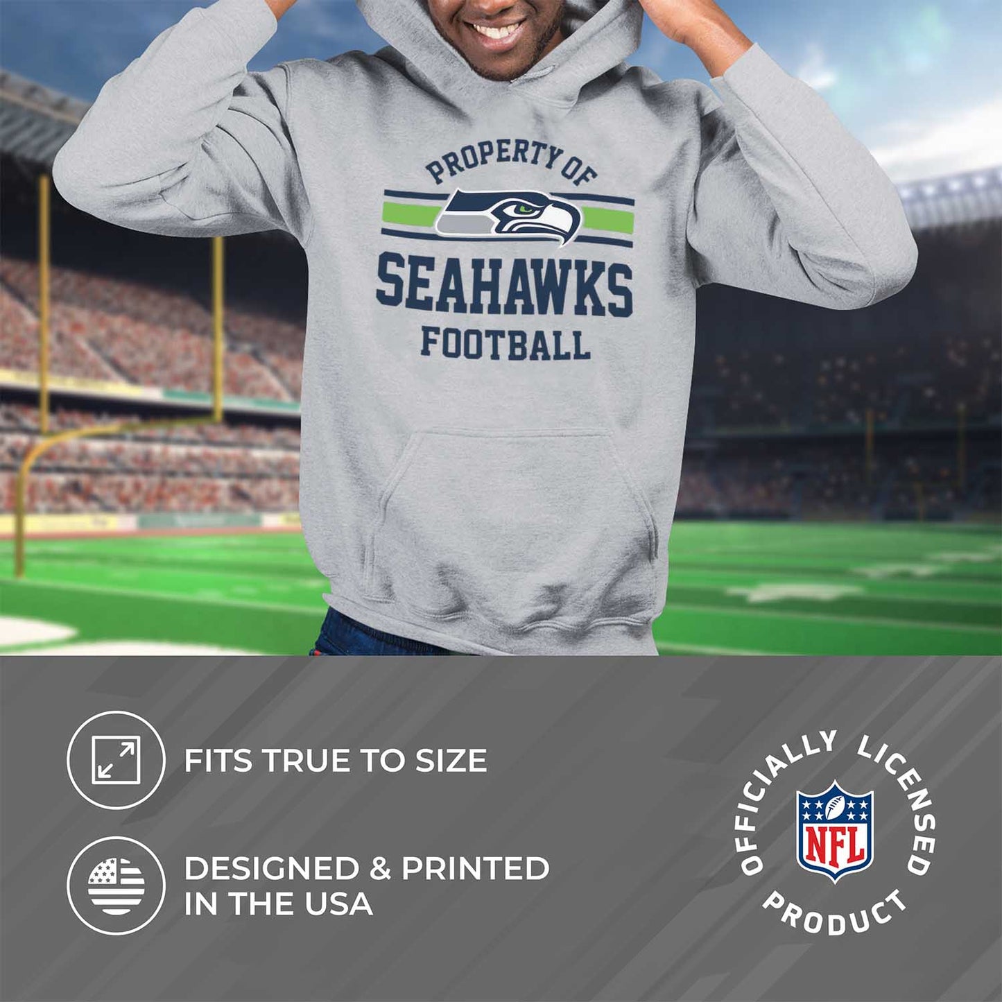 Seattle Seahawks NFL Adult Property Of Hooded Sweatshirt - Sport Gray