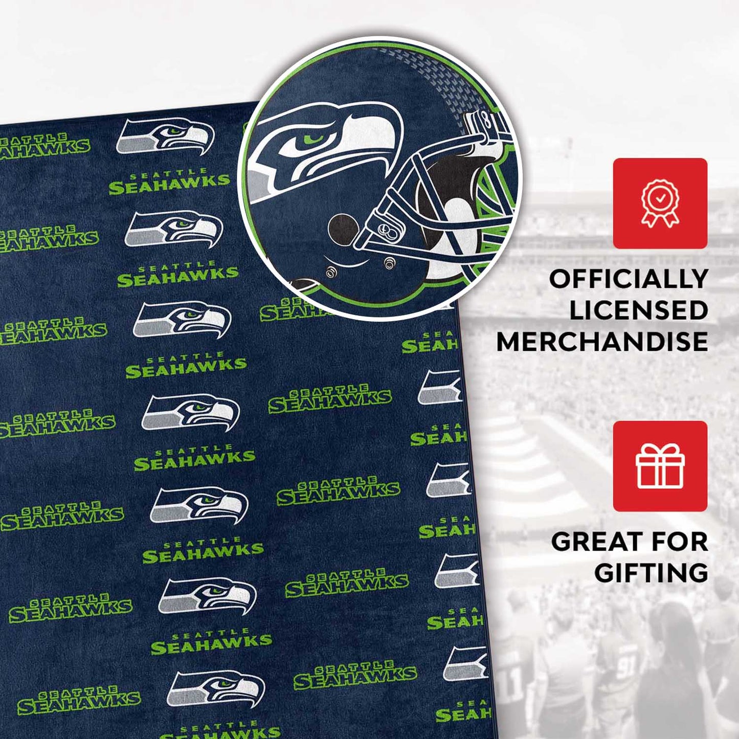 Seattle Seahawks NFL Double Sided Blanket - Navy