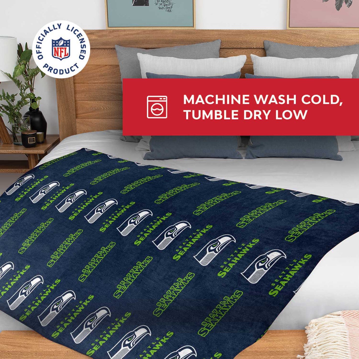 Seattle Seahawks NFL Double Sided Blanket - Navy