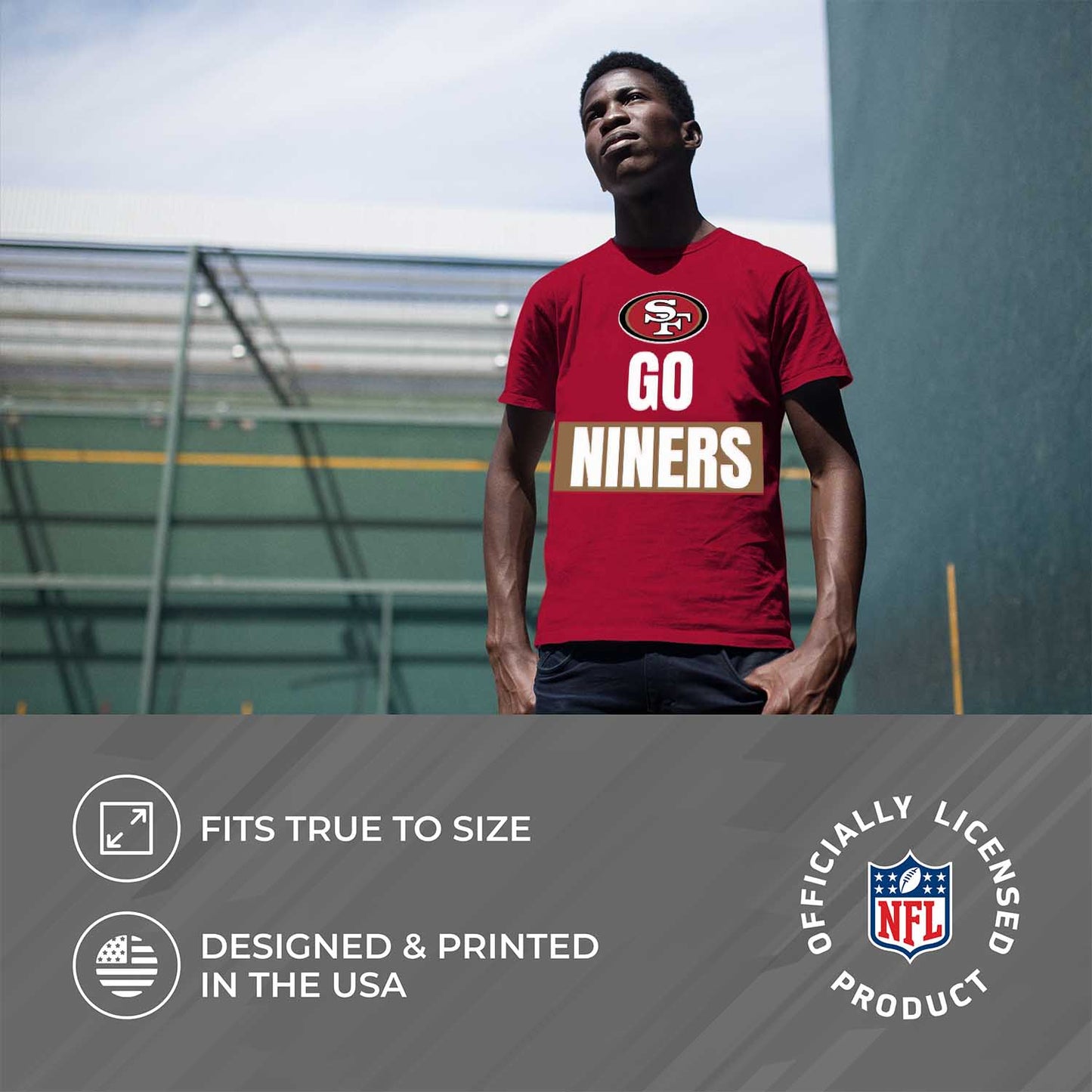San Francisco 49ers NFL Adult Team Slogan Unisex T-Shirt - Red