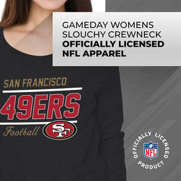 San Francisco 49ers NFL Womens Crew Neck Light Weight - Charcoal