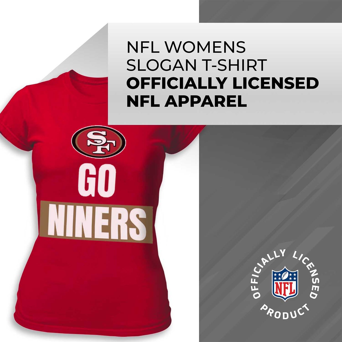 San Francisco 49ers NFL Womens Team Slogan Short Sleeve Tshirt - Red
