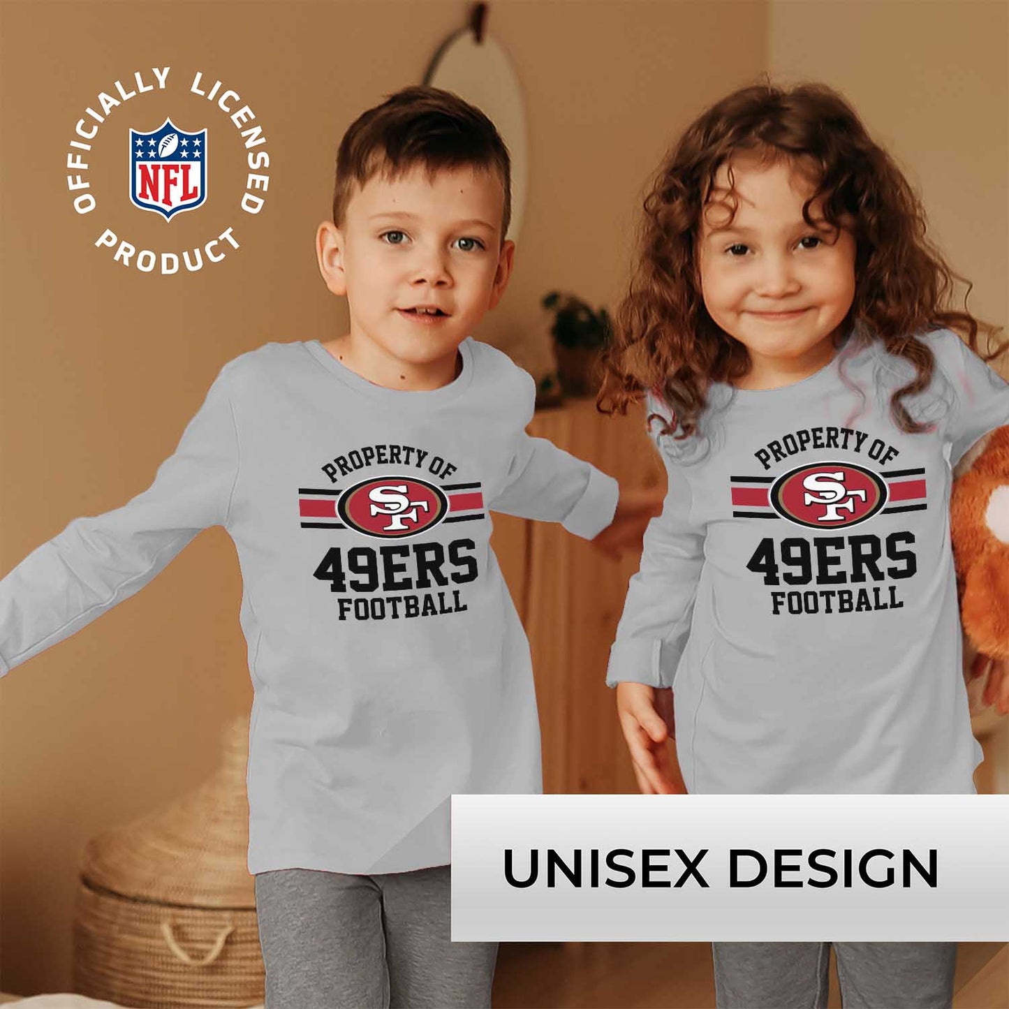 San Francisco 49ers NFL Youth Property Of Long Sleeve Lightweight T Shirt - Sport Gray