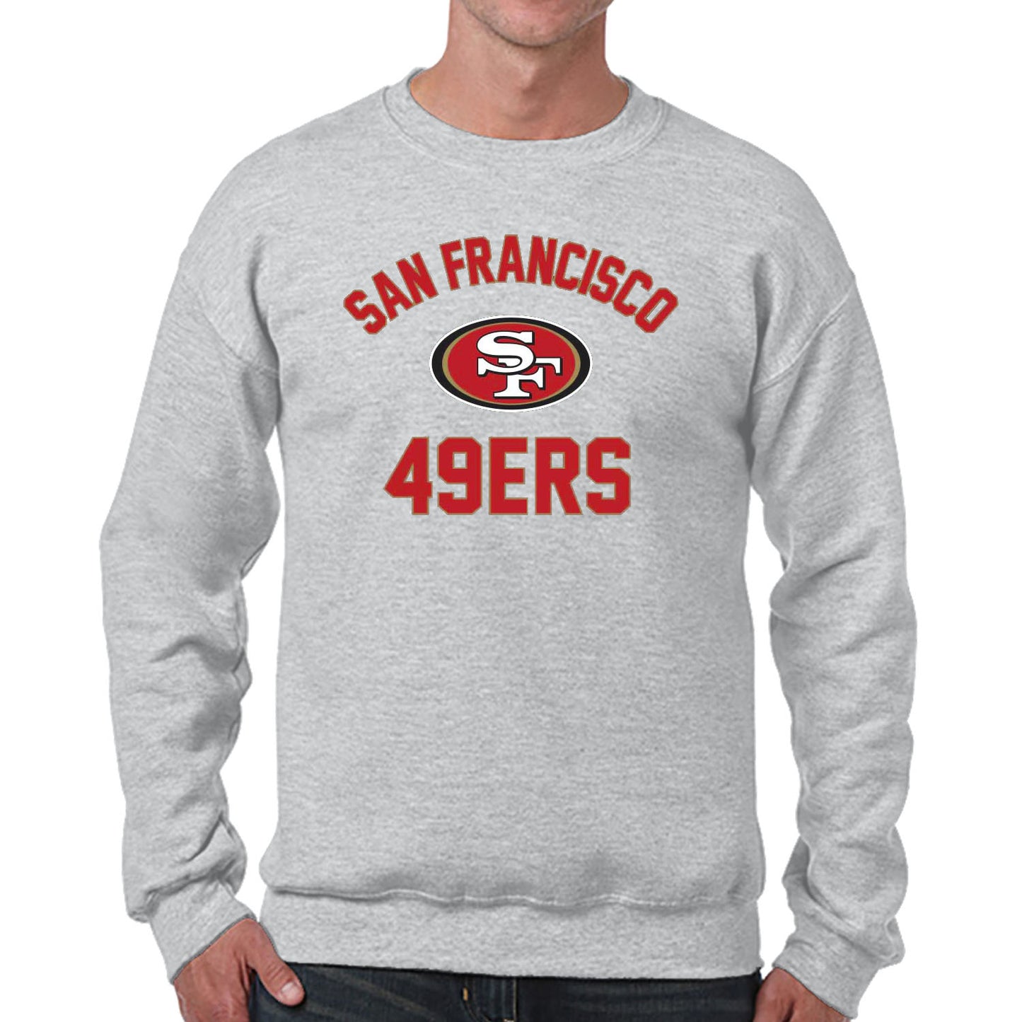San Francisco 49ers NFL Adult Gameday Football Crewneck Sweatshirt - Sport Gray