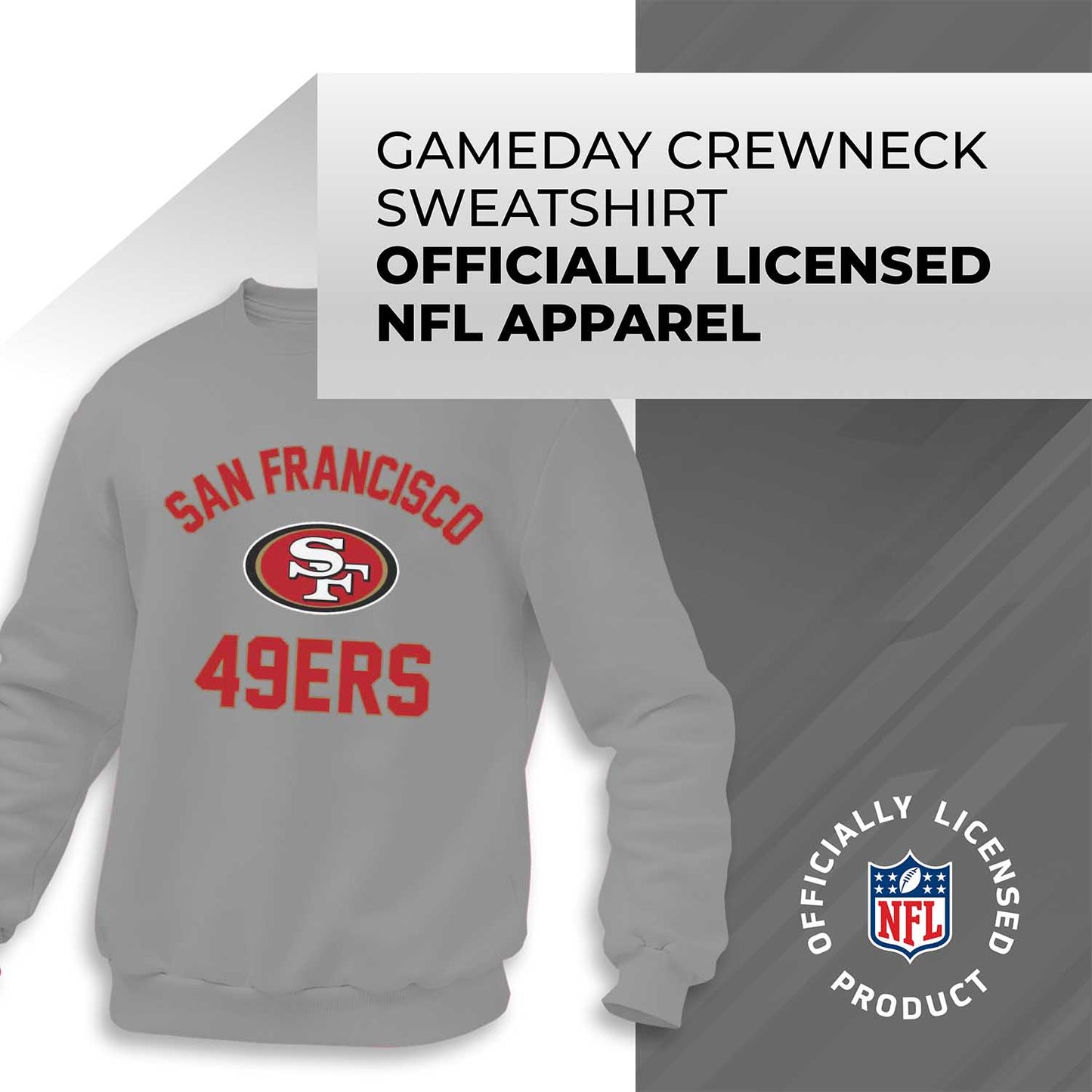 San Francisco 49ers NFL Adult Gameday Football Crewneck Sweatshirt - Sport Gray