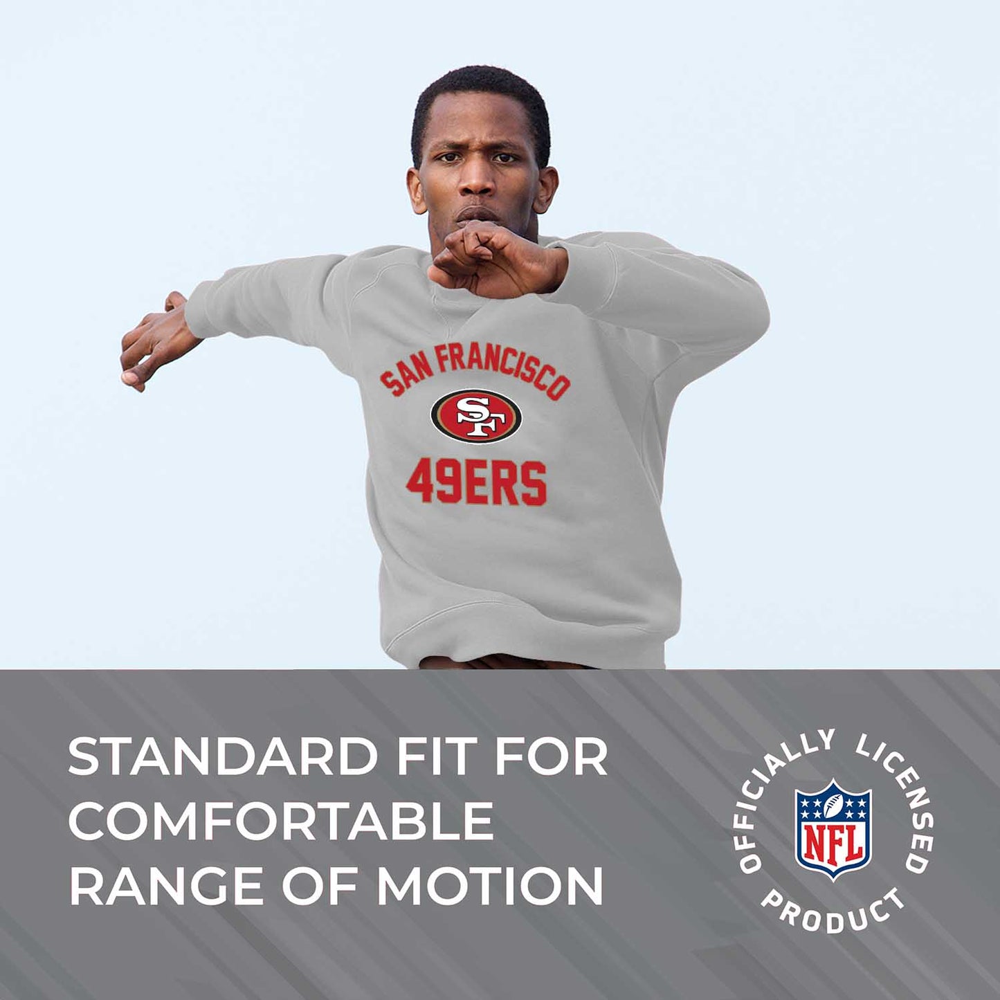 San Francisco 49ers NFL Adult Gameday Football Crewneck Sweatshirt - Sport Gray