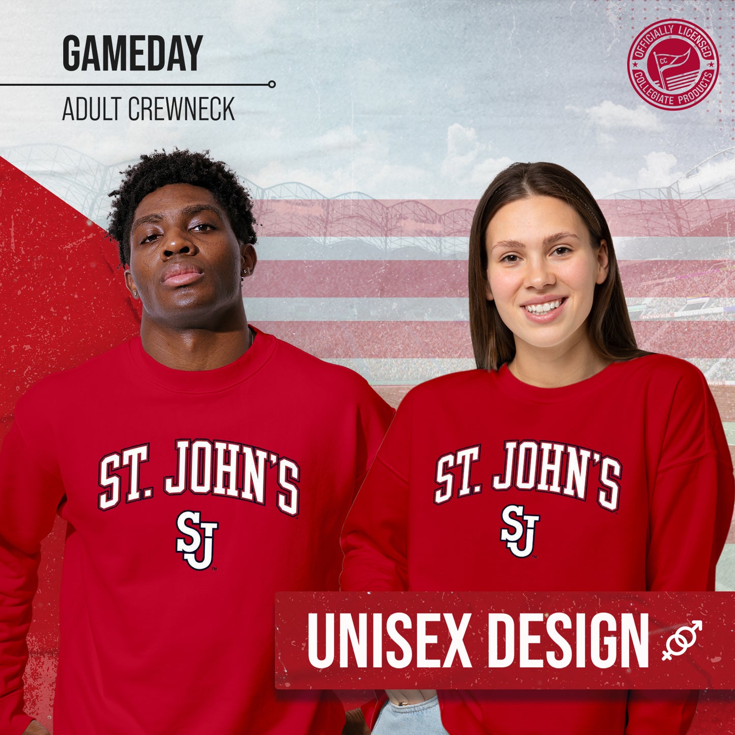 St. John's Red Storm Adult Arch & Logo Soft Style Gameday Crewneck Sweatshirt - Red