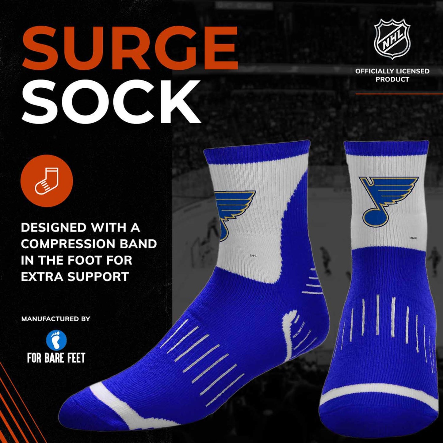 St. Louis Blues NHL Youth Surge Socks - Royal