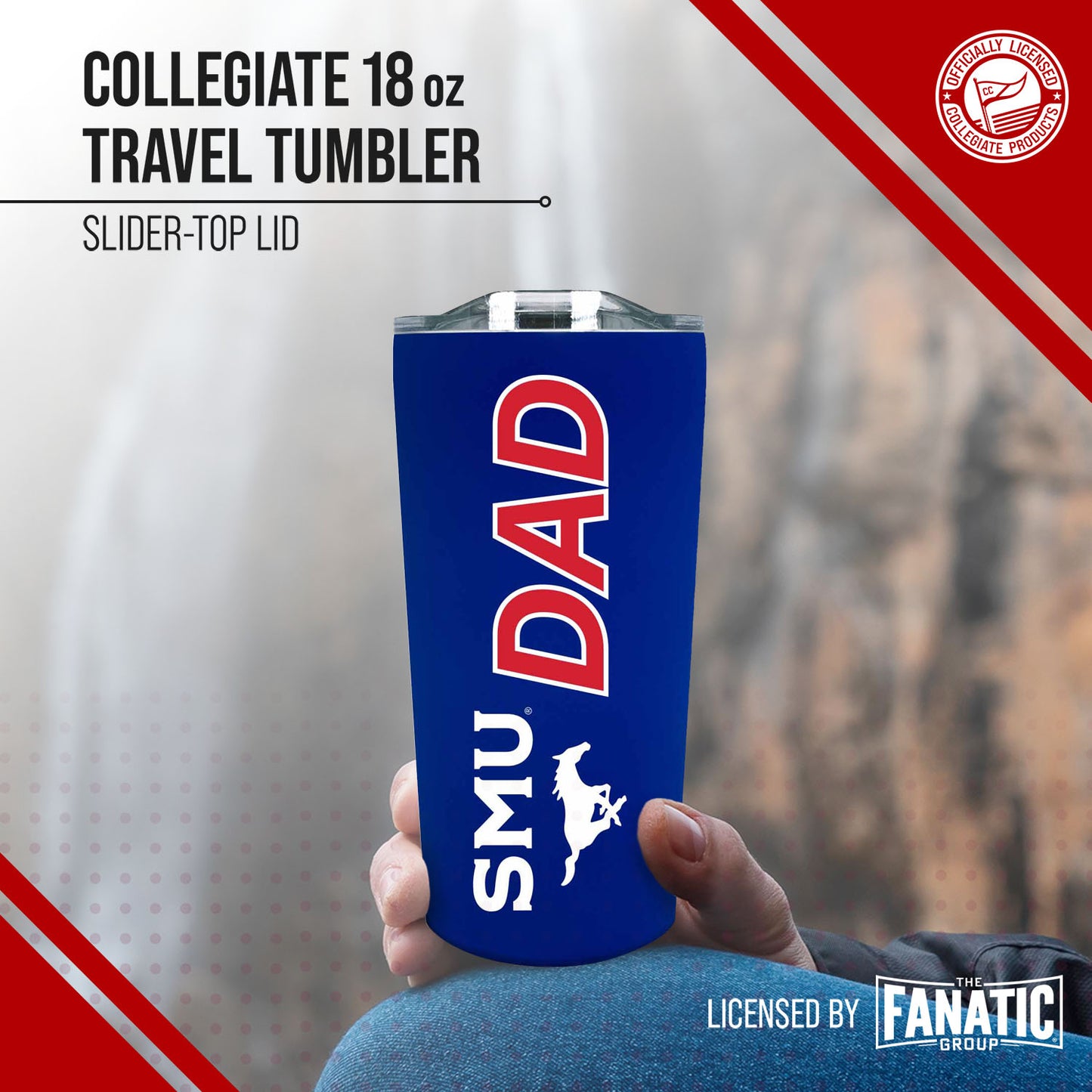 SMU Mustangs NCAA Stainless Steel Travel Tumbler for Dad - Royal