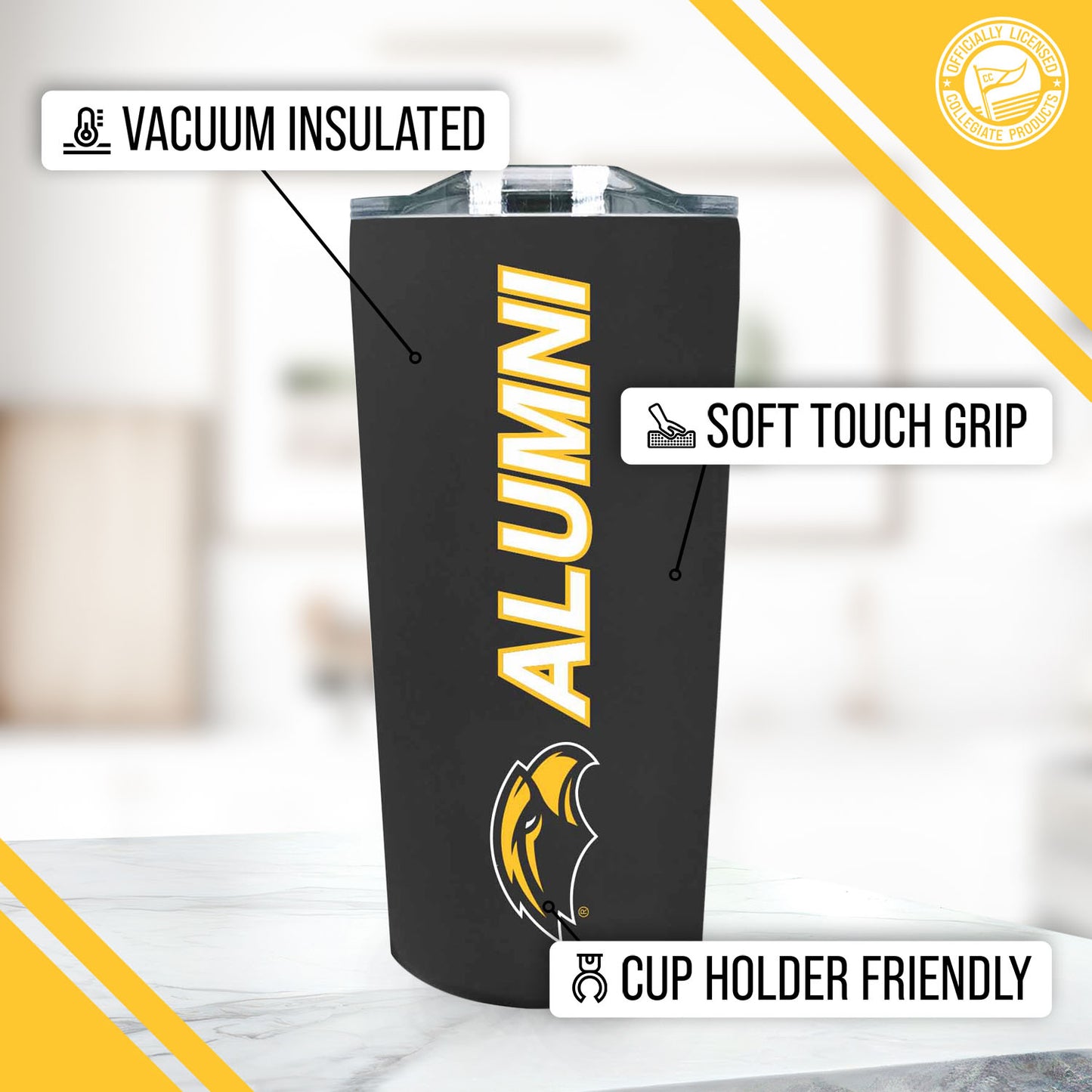 Southern Miss Golden Eagles Collegiate Stainless Steel Travel Tumbler for Alumni - Black