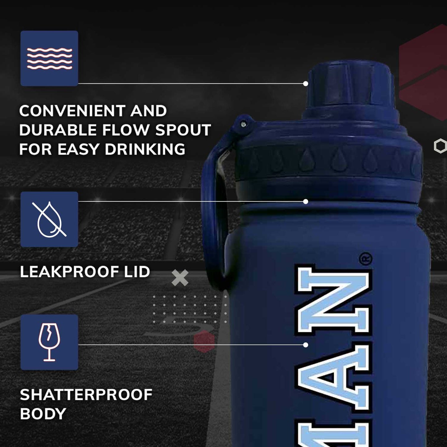 Spelman College NCAA Stainless Steel Water Bottle - Navy