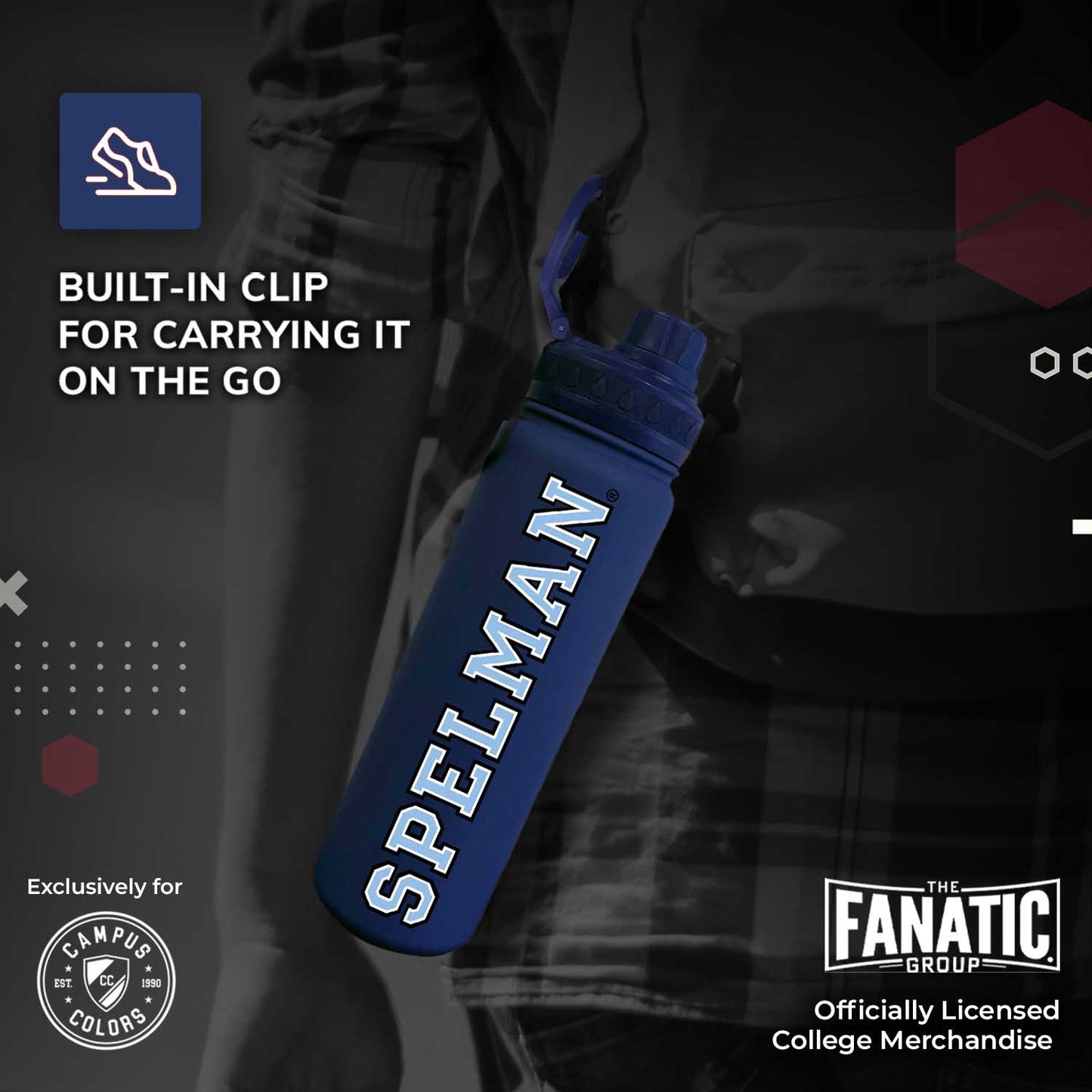Spelman College NCAA Stainless Steel Water Bottle - Navy