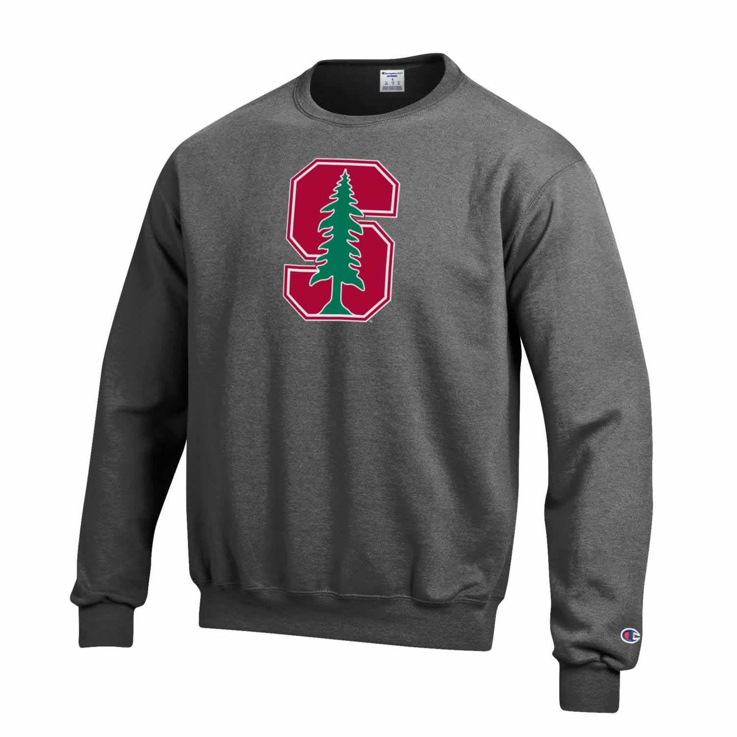Stanford Cardinal Adult Mascot Fleece Crewneck - Charcoal