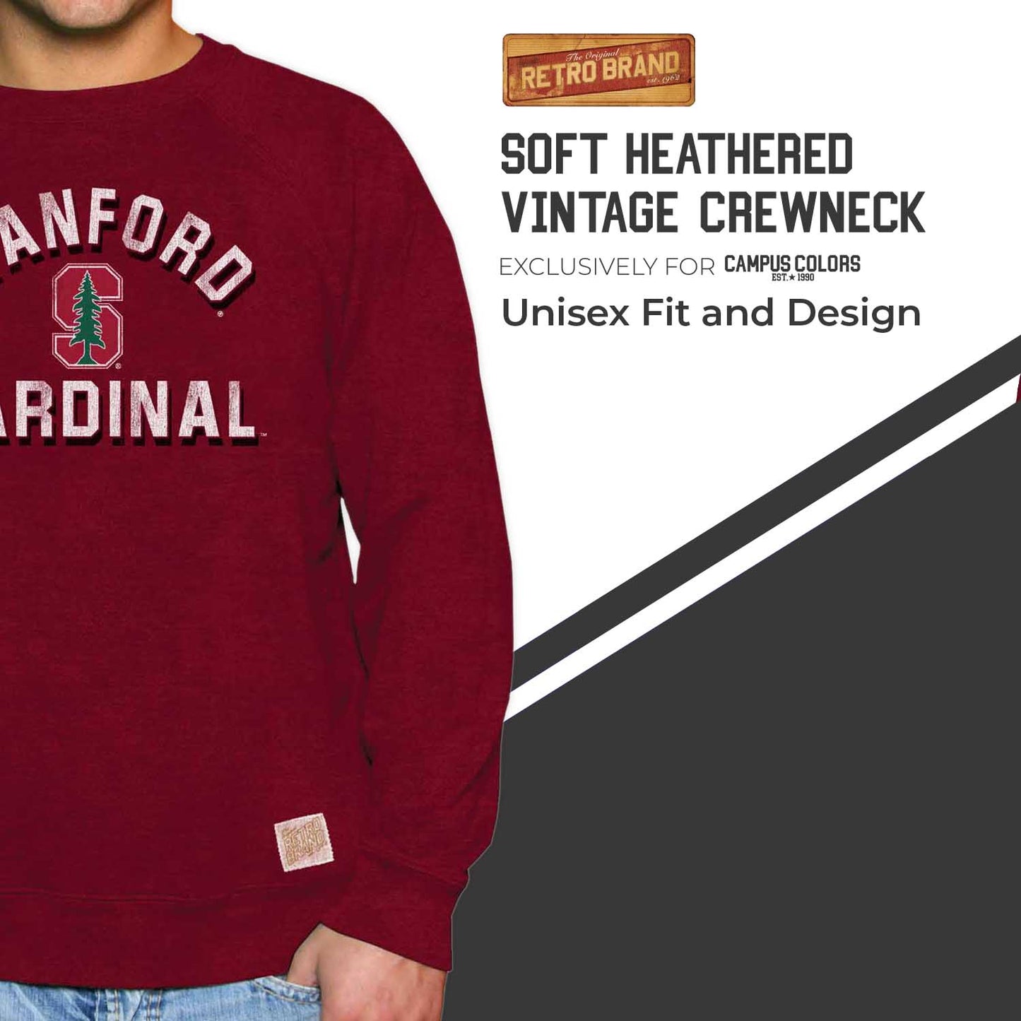 Stanford Cardinal Adult University Crewneck - Crimson