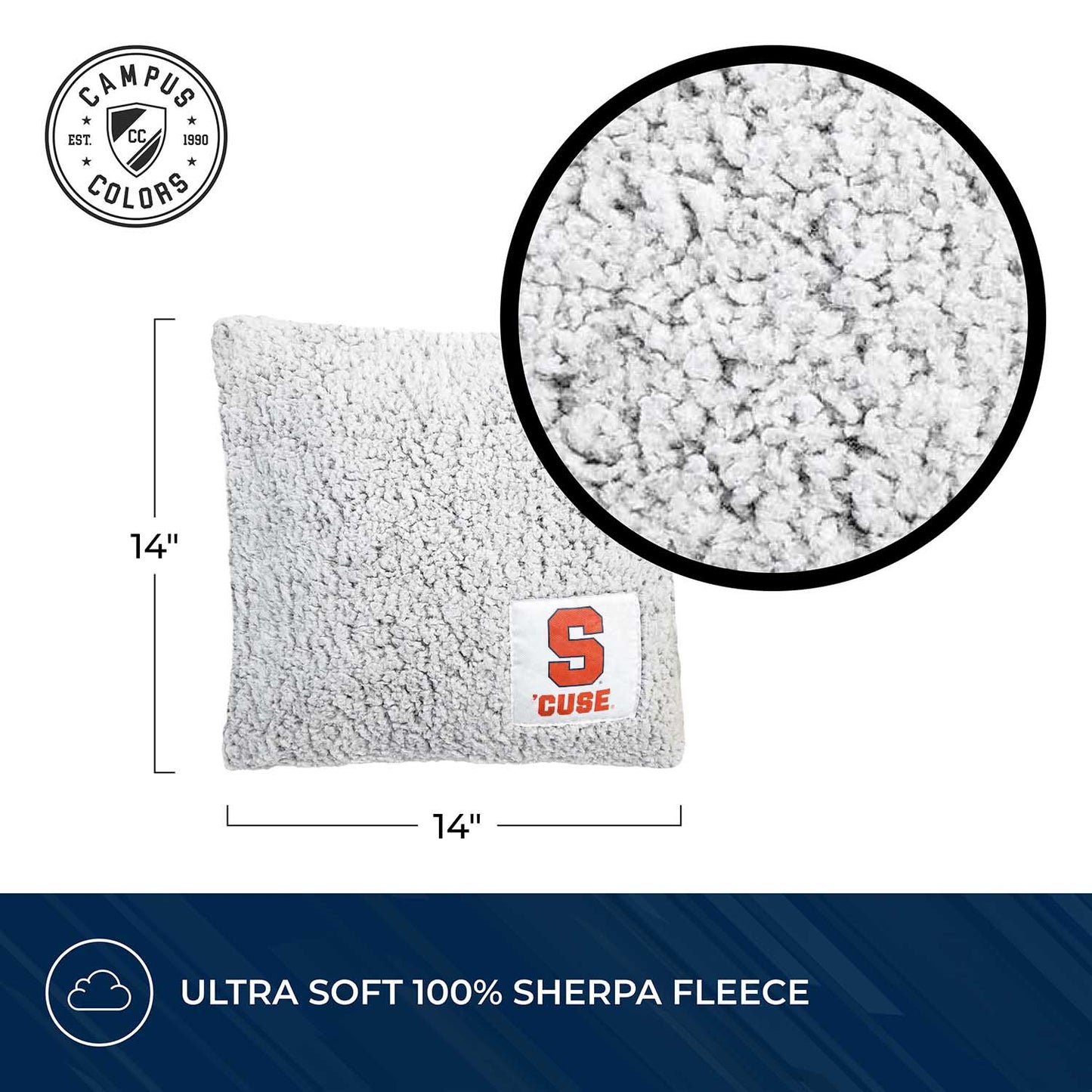 Syracuse Orange Two Tone Sherpa Throw Pillow - Team Color
