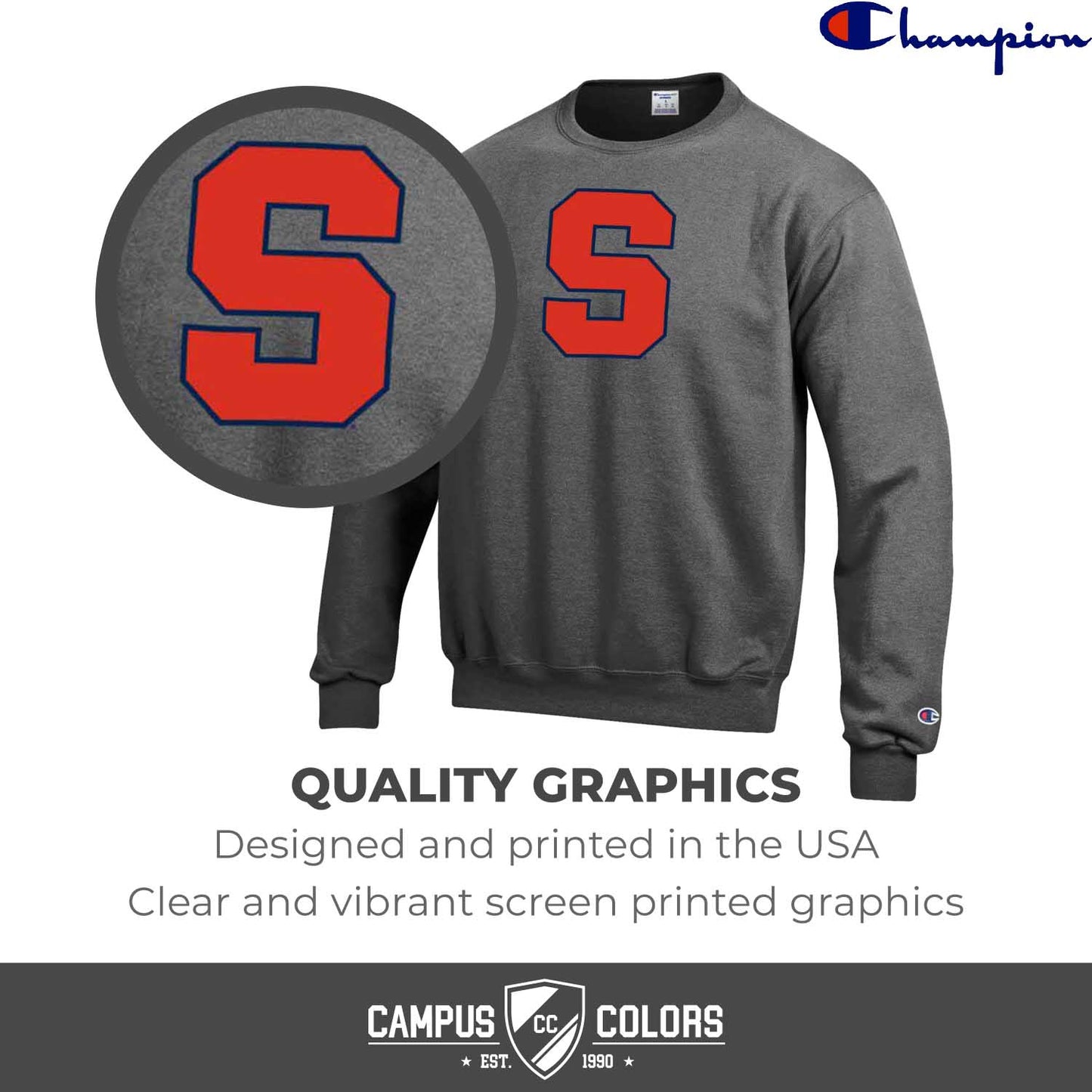 Syracuse Orange Adult Mascot Fleece Crewneck - Charcoal