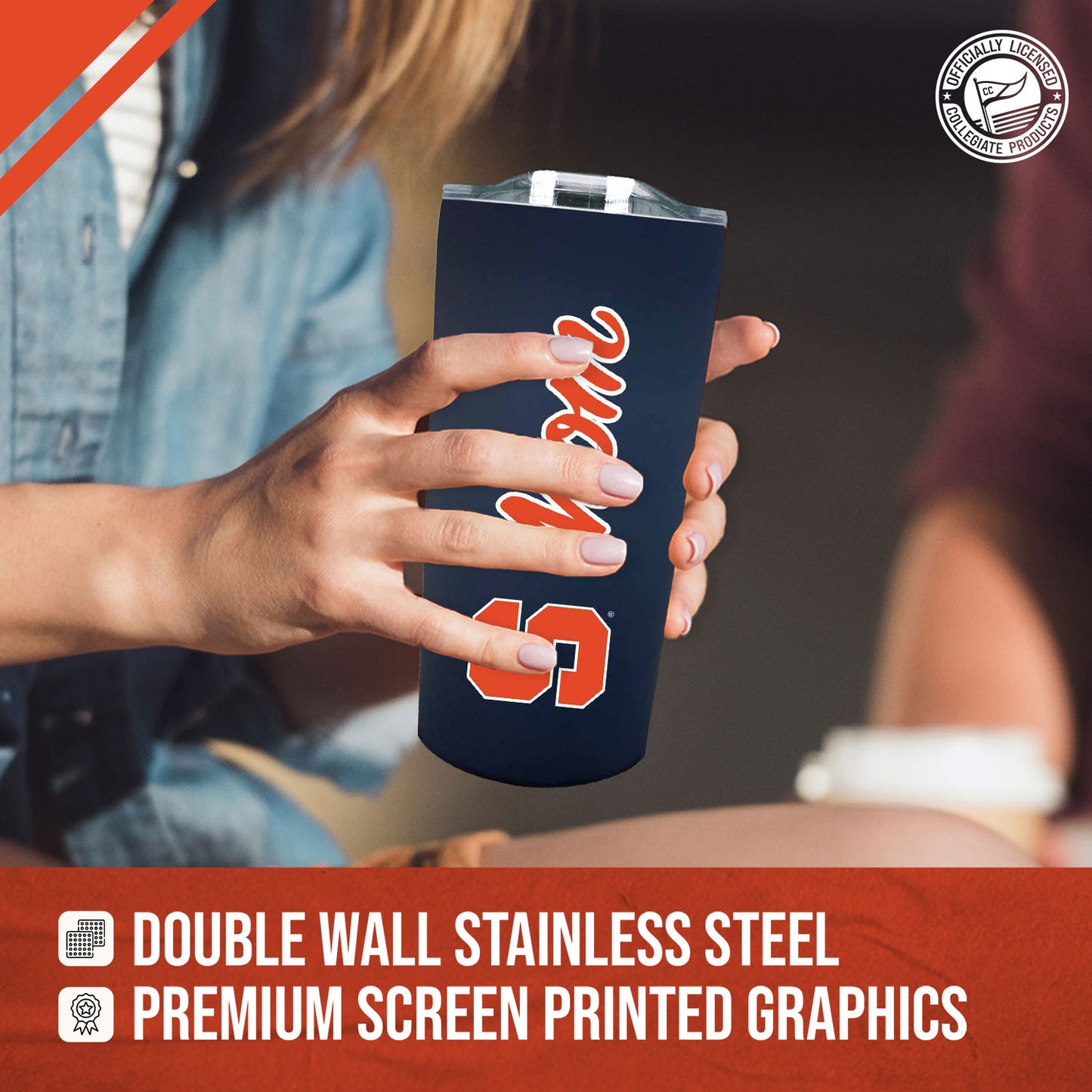 Syracuse Orange NCAA Stainless Steel Travel Tumbler for Mom - Navy