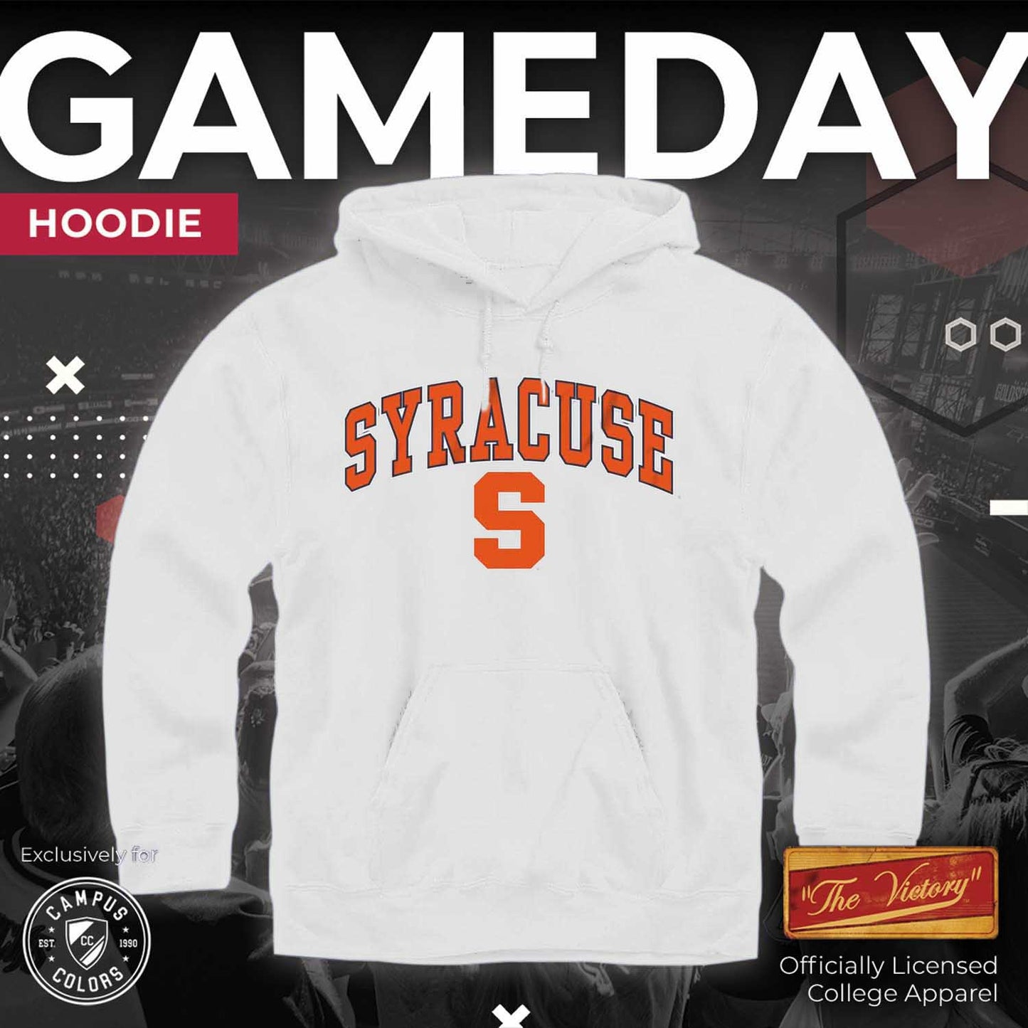 Syracuse Orange Adult Arch & Logo Soft Style Gameday Hooded Sweatshirt - White