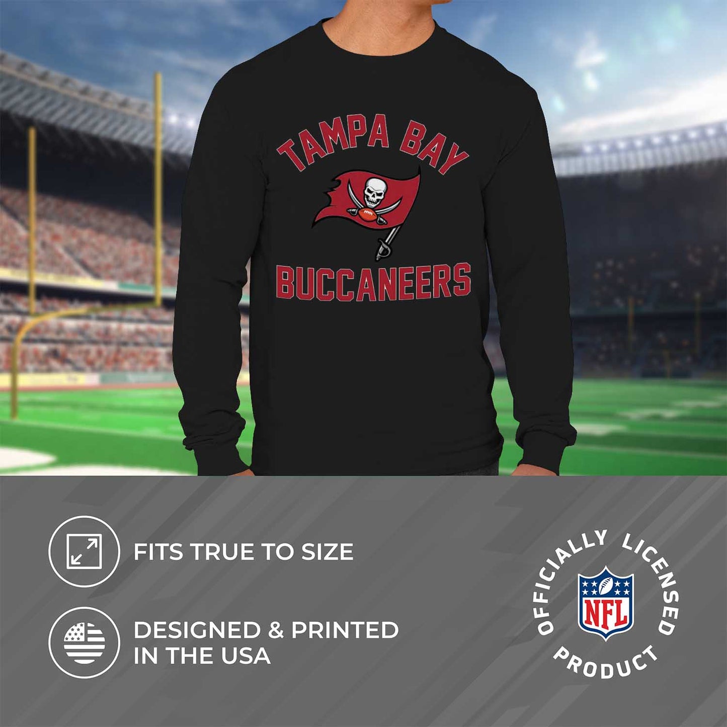 Tampa Bay Buccaneers NFL Gameday Adult Long Sleeve Shirt - Black
