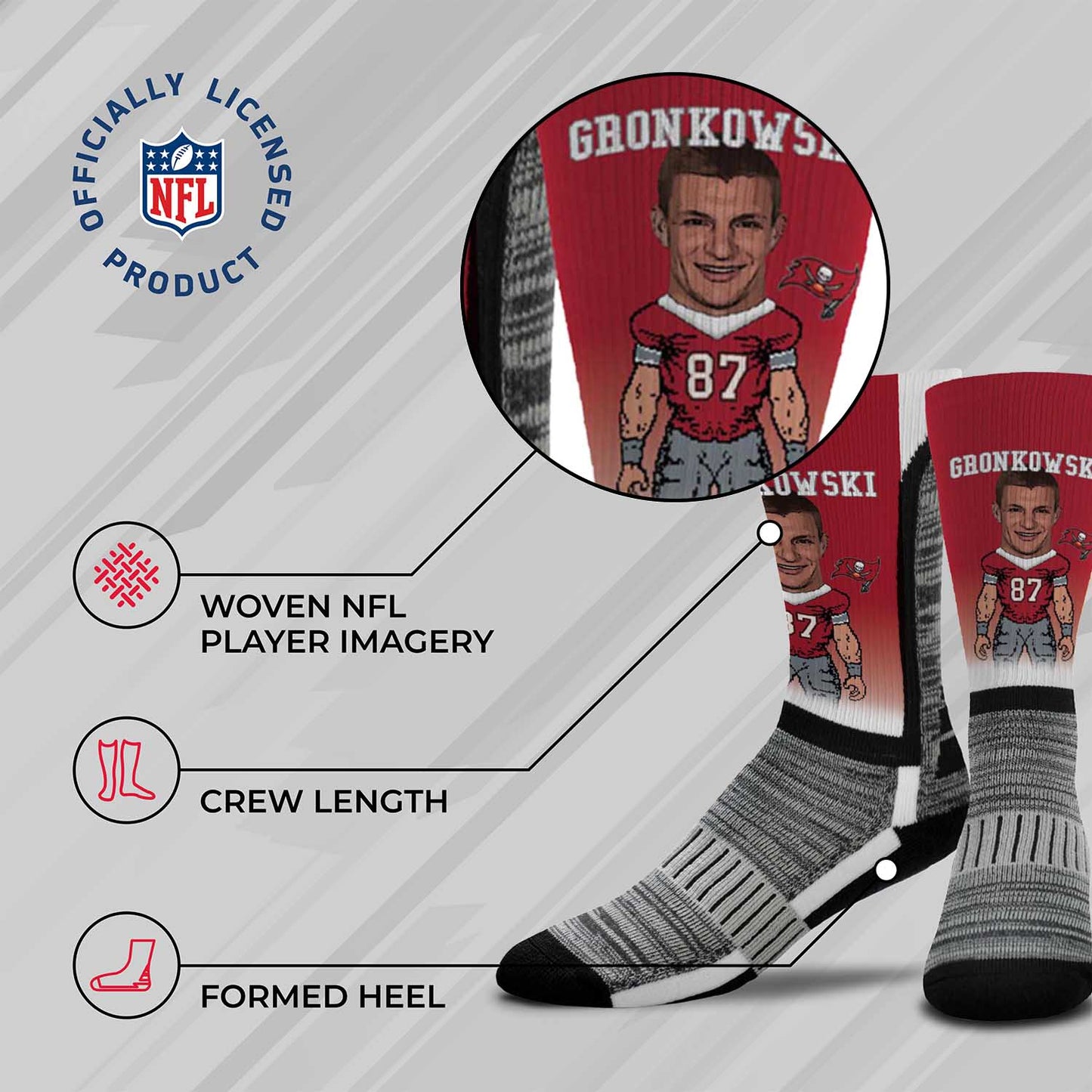 Tampa Bay Buccaneers NFL Youth V Curve Socks - Cardinal