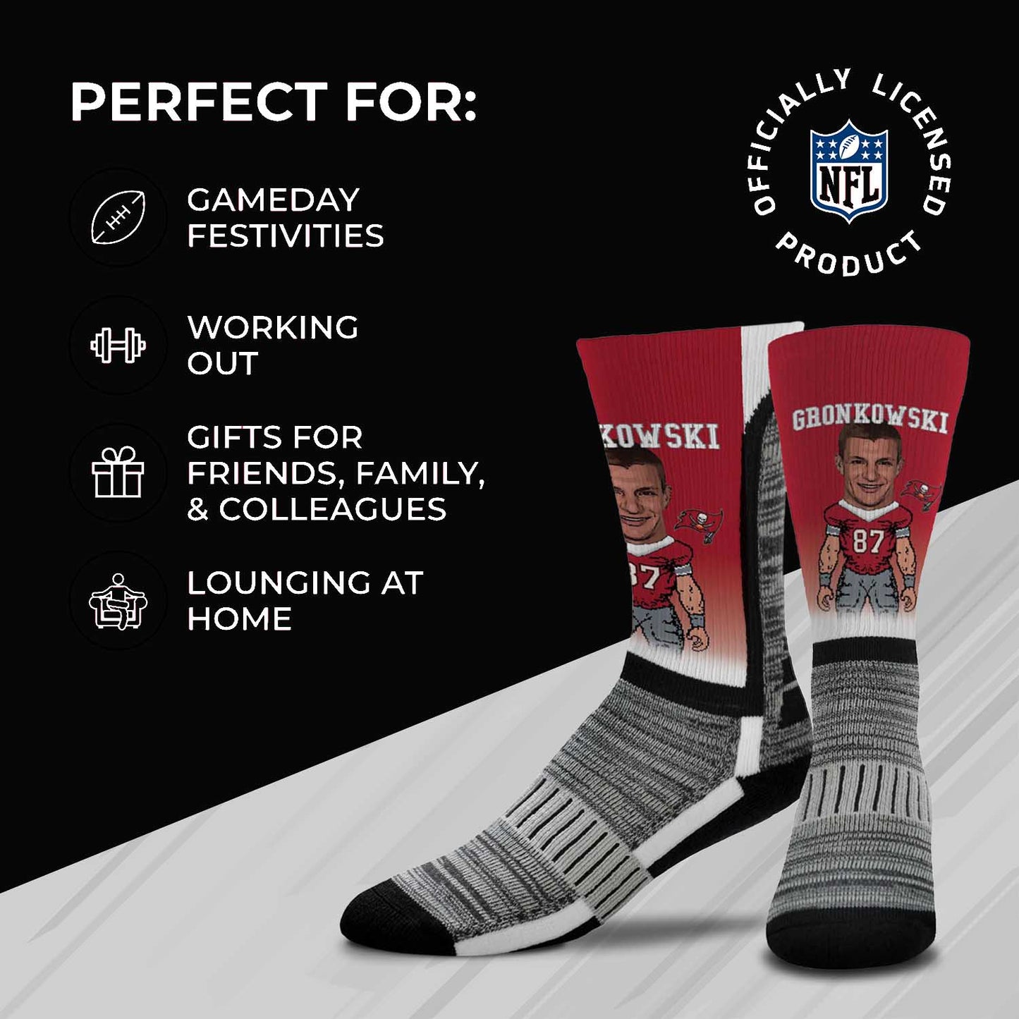 Tampa Bay Buccaneers NFL Youth V Curve Socks - Cardinal