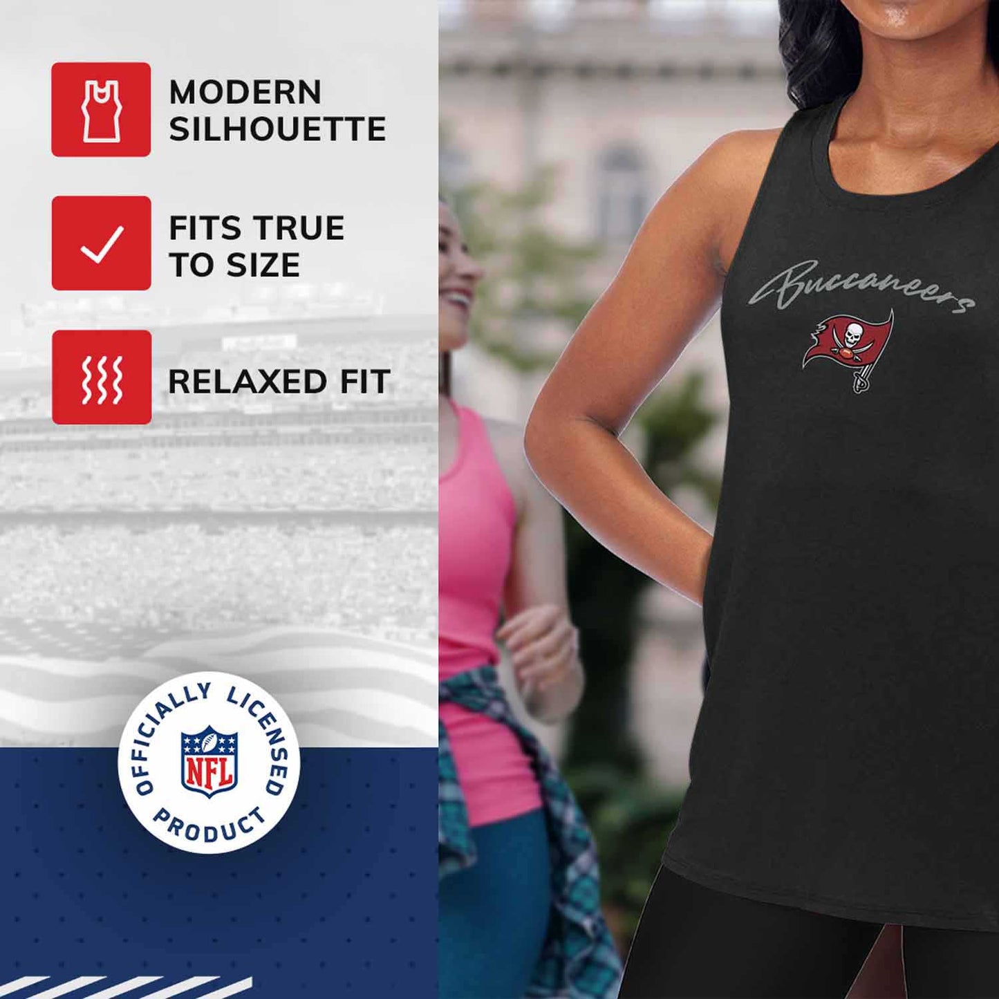 Tampa Bay Buccaneers NFL Women's Muscle Tank - Black