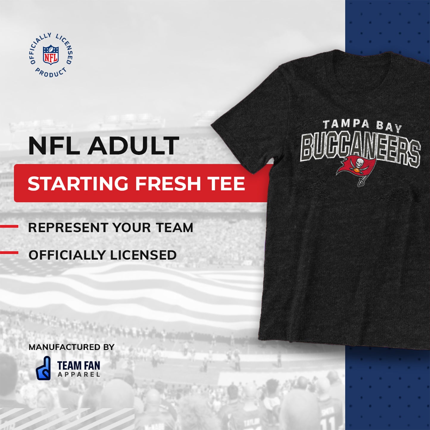 Tampa Bay Buccaneers NFL Starting Fresh Short Sleeve Heather T-Shirt - Black