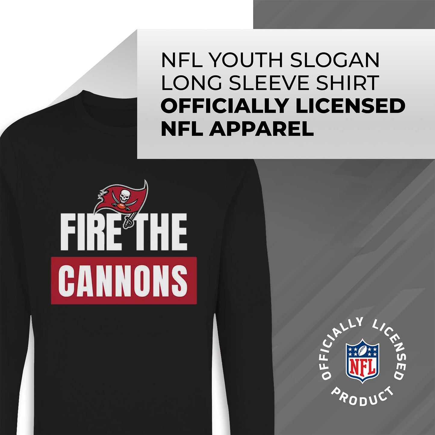 Tampa Bay Buccaneers NFL Youth Team Slogan Long Sleeve Shirt - Black