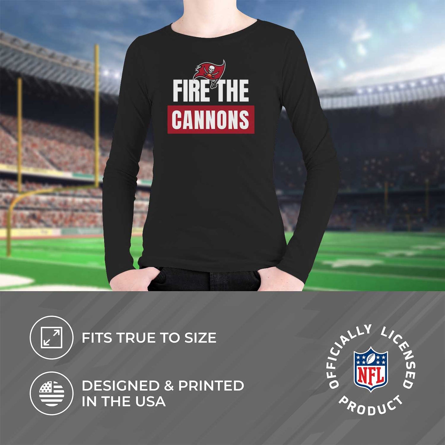 Tampa Bay Buccaneers NFL Youth Team Slogan Long Sleeve Shirt - Black