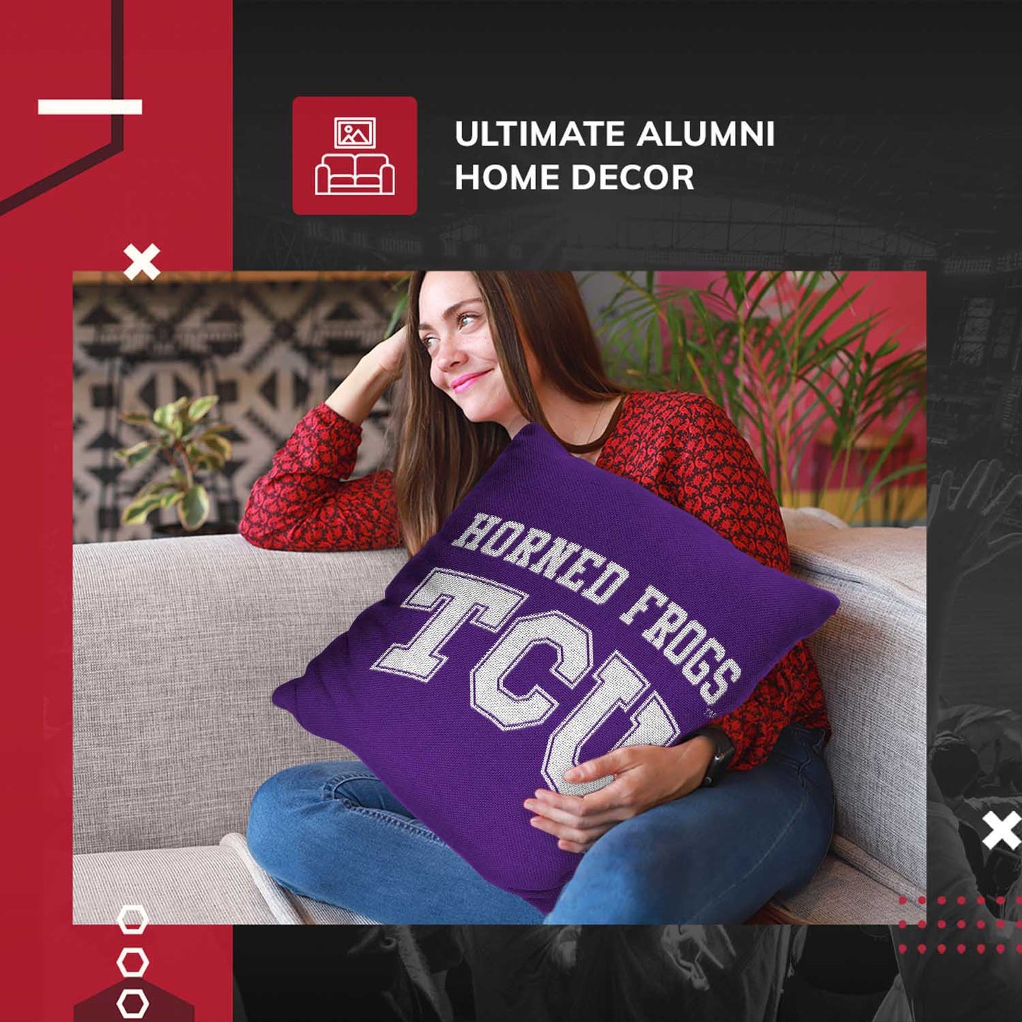 TCU Horned Frogs NCAA Decorative Pillow - Purple